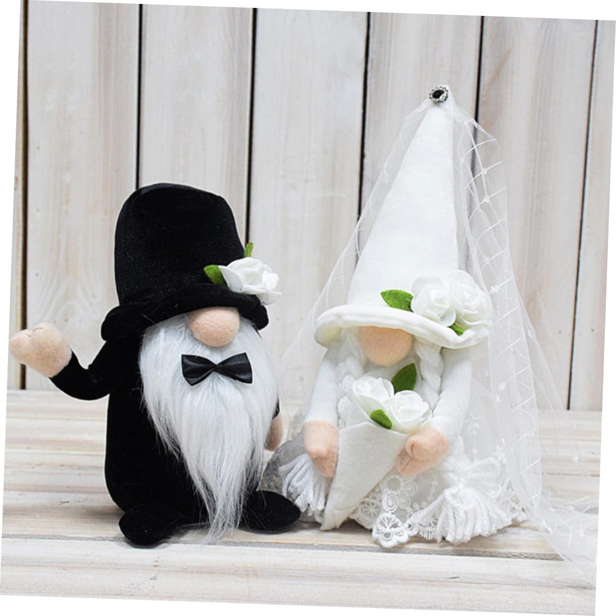 jojofuny 2 Stück Hochzeitszwerg Plüsch GNOME in Braut Bräutigam Design Dekorative Tischdeko aus Langlebigem Stoff für Hochzeitsfeier und Wohnambiente