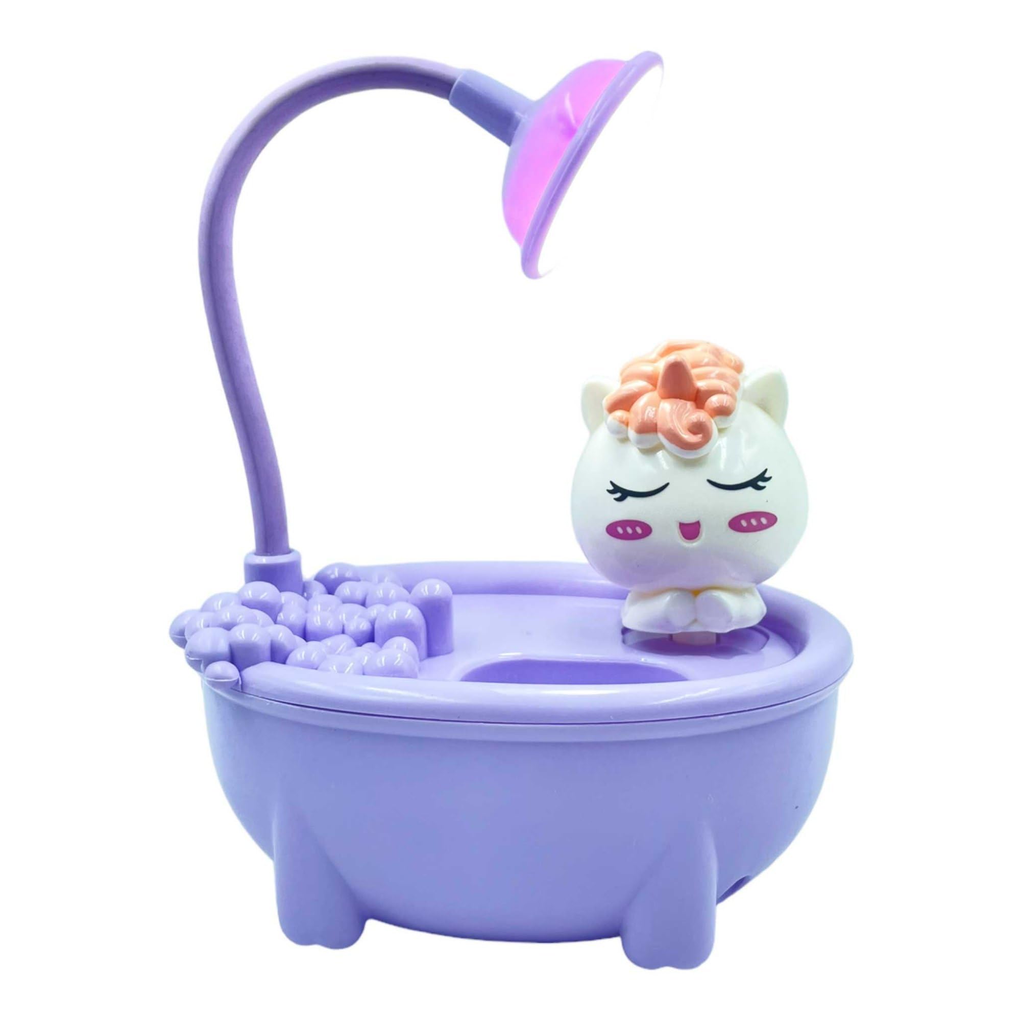 Bathtub Table Lamp with Pen Holder and Sharpener 3 in 1 Study Desk LED Lamp, Rechargeable Desk lamp for Study Room/Office/Home (Purple)-image-45