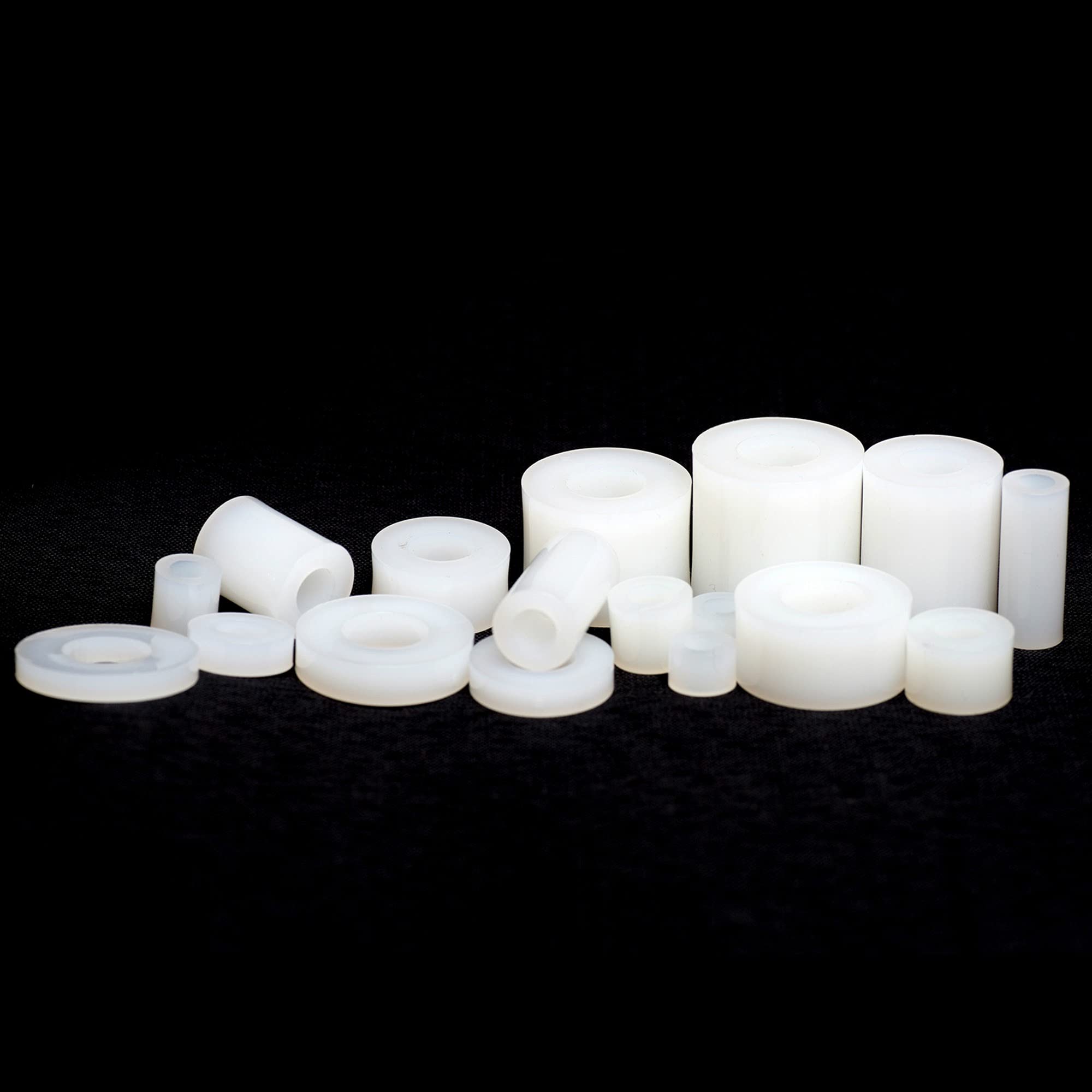 5mm / M5 White Nylon Spacers Plastic Standoffs Round Thick Washers, M5 x 10mm OD x 6mm Long - 100 Pack