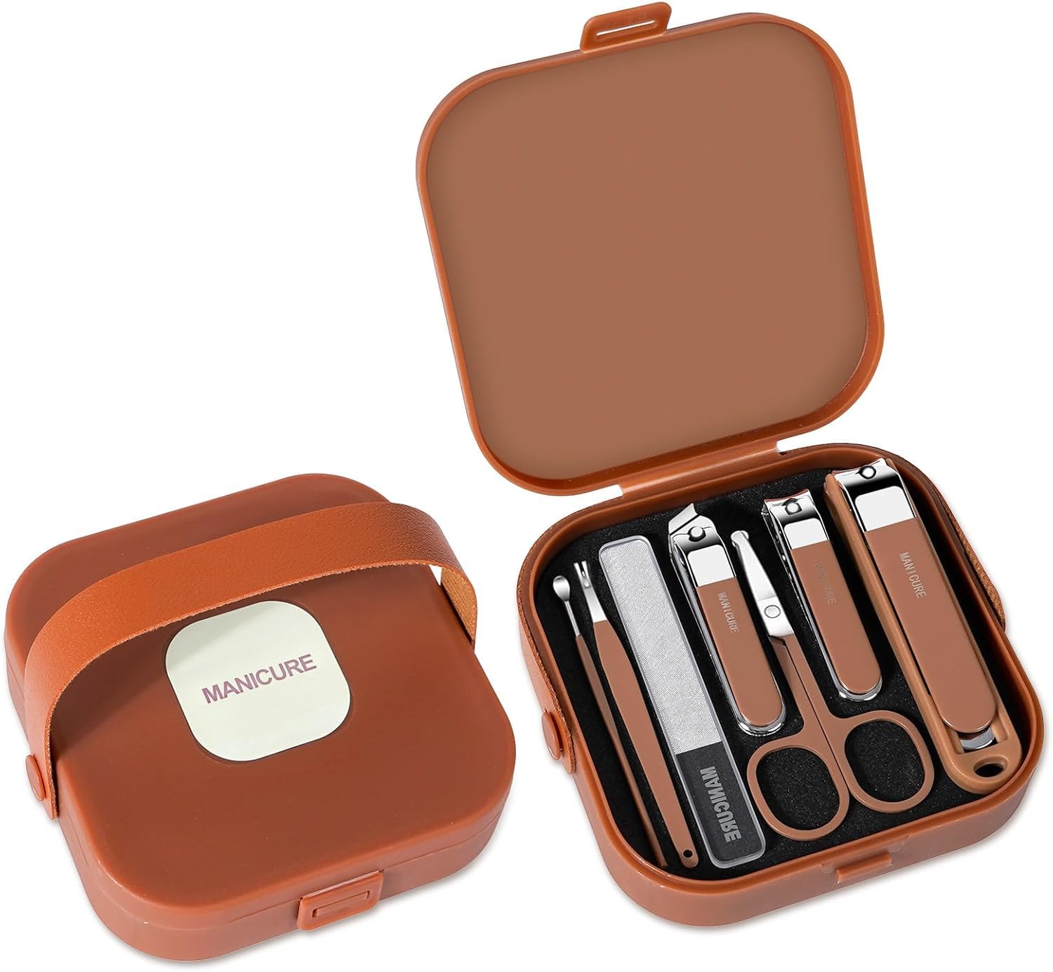 Nail Clippers Set for Men and Women 7 Pieces Stainless Steel Grooming Kits, Fingernail and Toenail Clipper Cutters with Luxurious Travel Case Nail Care Tools Manicure Pedicure Kit-image-30