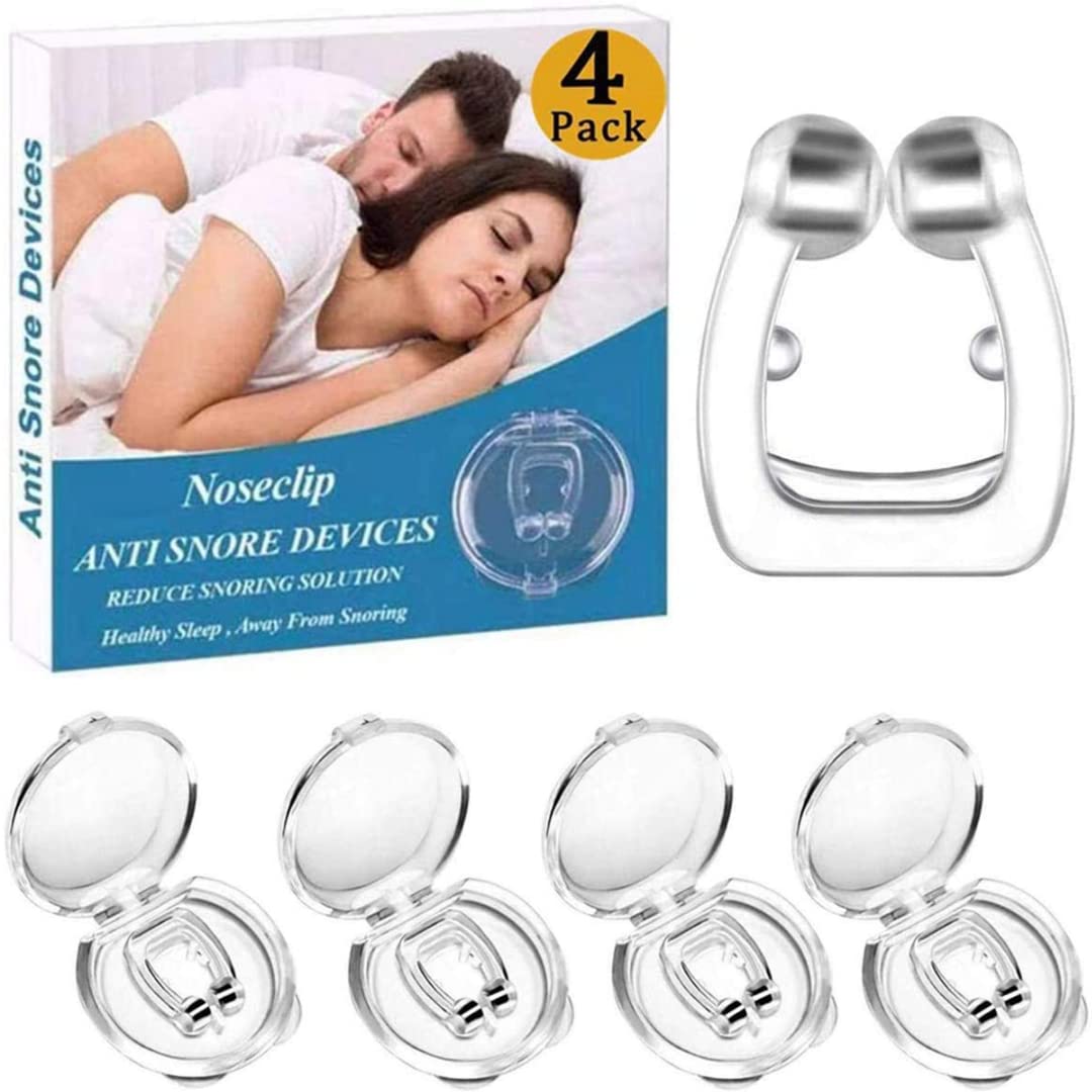 Magnetic Anti Snore Nose Clip (4 Pack)- Silicone Anti Snoring Nose Clip -  Airing Snoring Device for Removal of Noise While Sleeping - Nasal Snore  Clip ...