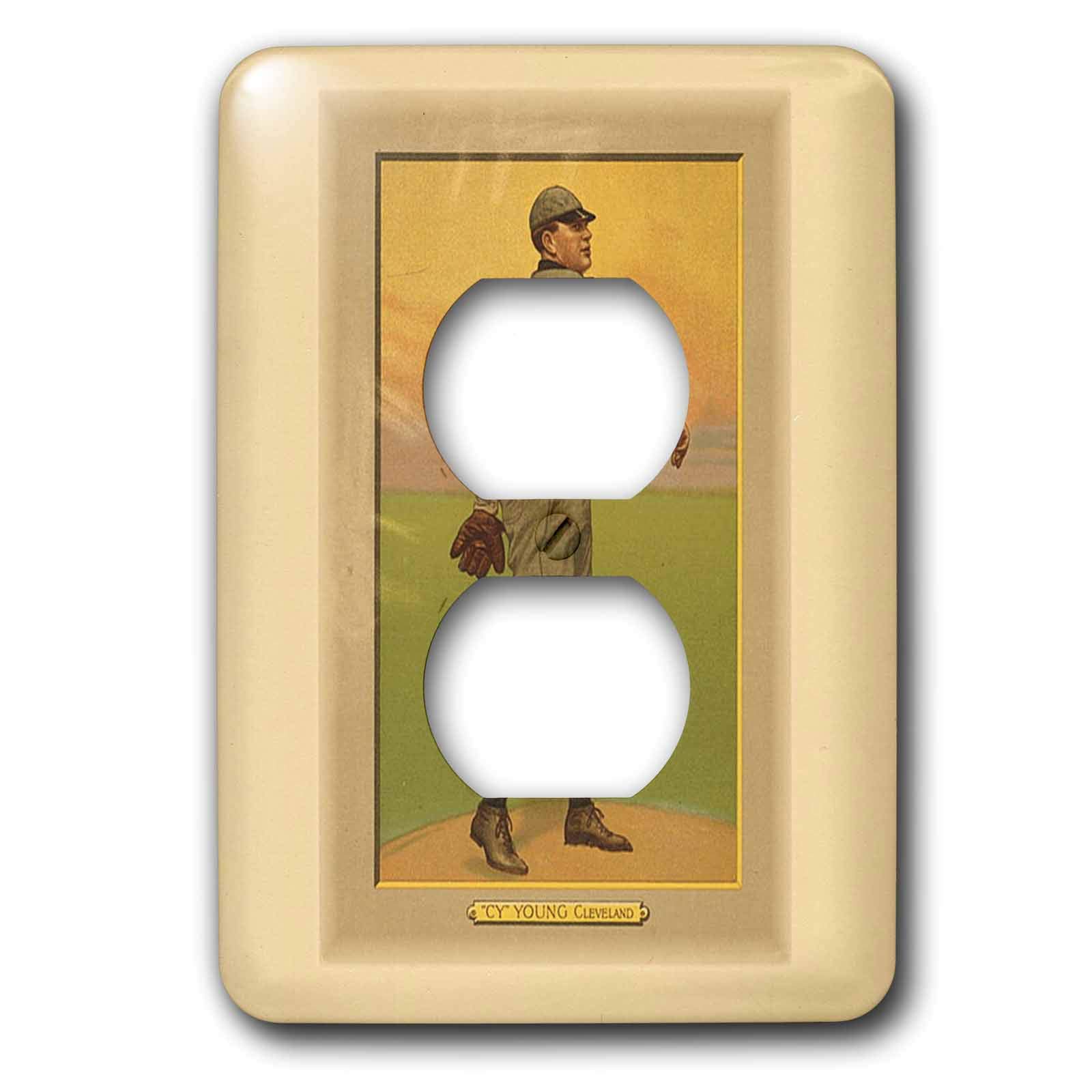 Idée cadeau baseball plaque interrupteur photo vintage Cy Young 3dRose LSP_43728_6
