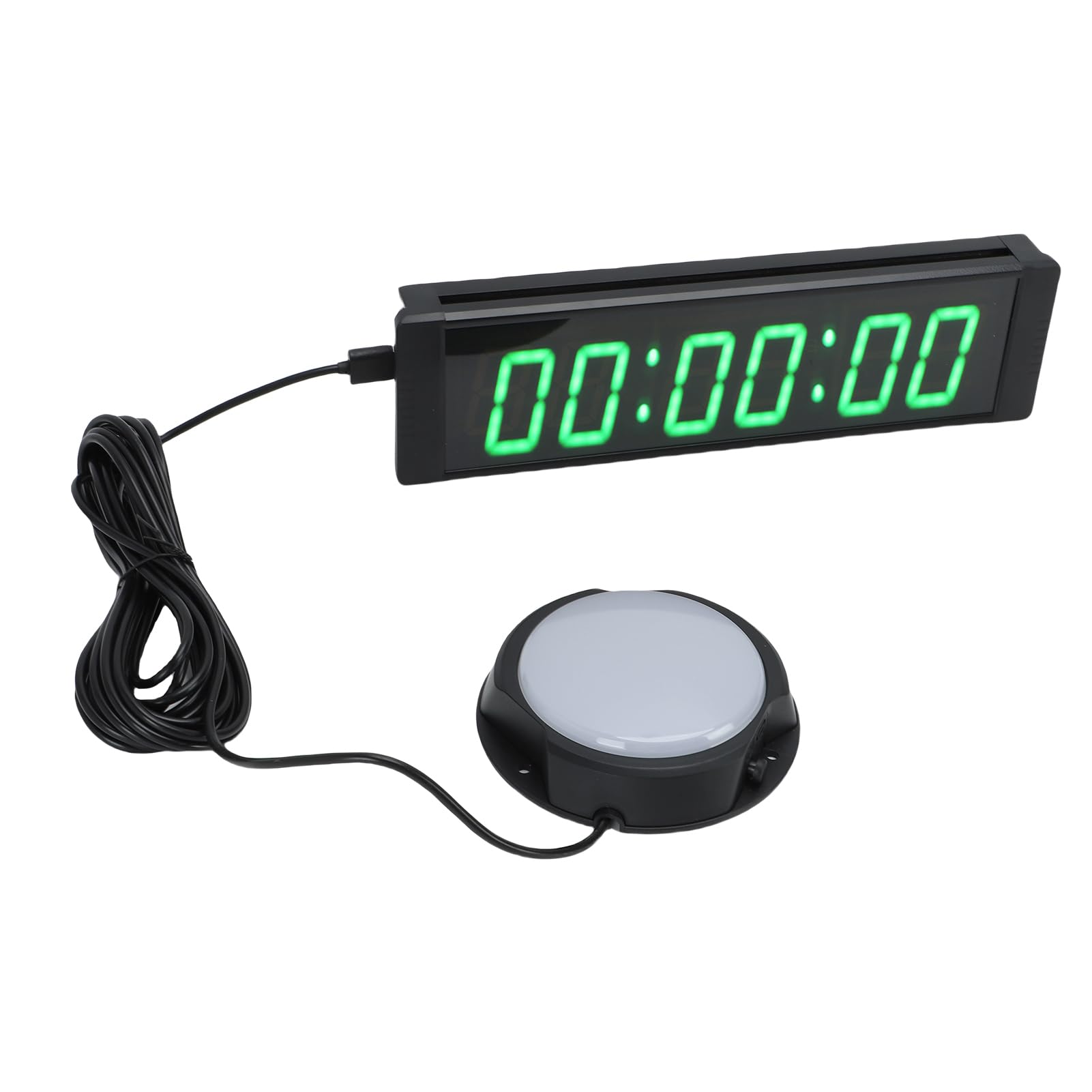 Garosa 6-stelliger Renntimer, Elektronischer Timer mit Grüner LED und Kabelgebundener Taste, 1,5-Zoll-Display für Sportveranstaltungen und Meetings