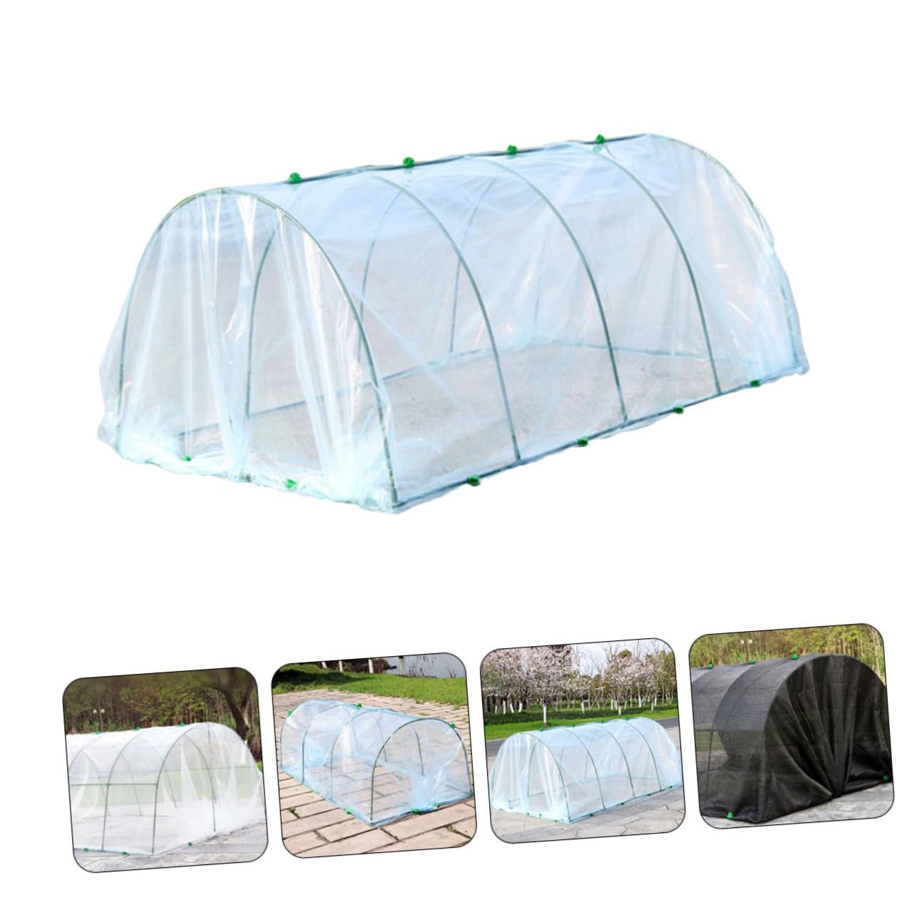 Struttura per Serra da Giardino in Plastica Verde, Telo e Antineve per Protezione Piante e Fiori su Terrazzi e Aree Esterne,