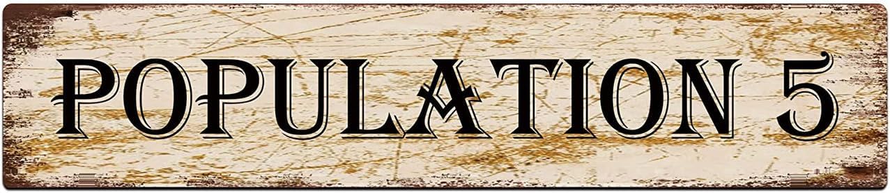 Amazon.com: YAMIDAI Population 5 Sign Vintage Metal Sign Retro Metal ...