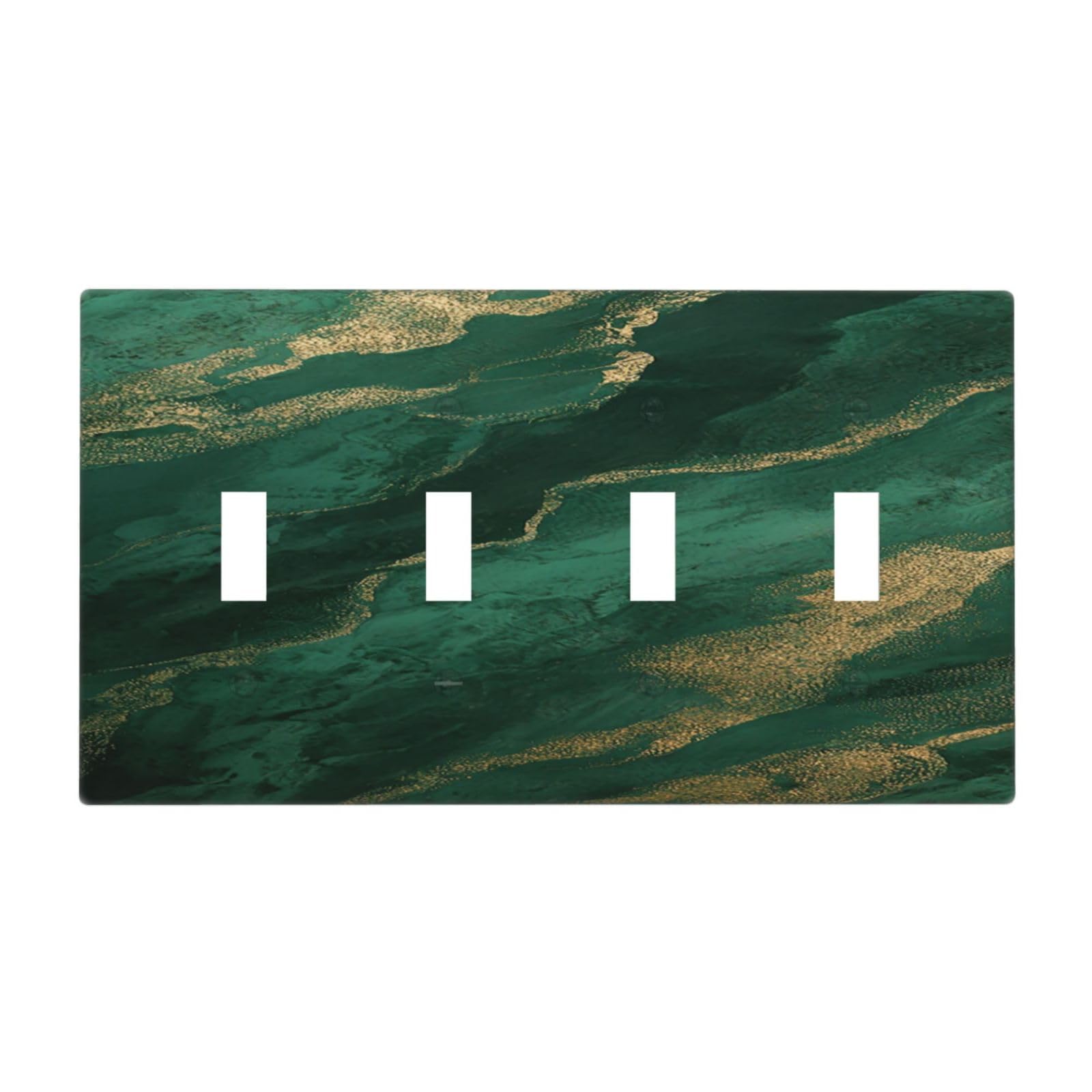 Plaque de protection pour interrupteur à 4 interrupteurs, finition luxe marbre vert
