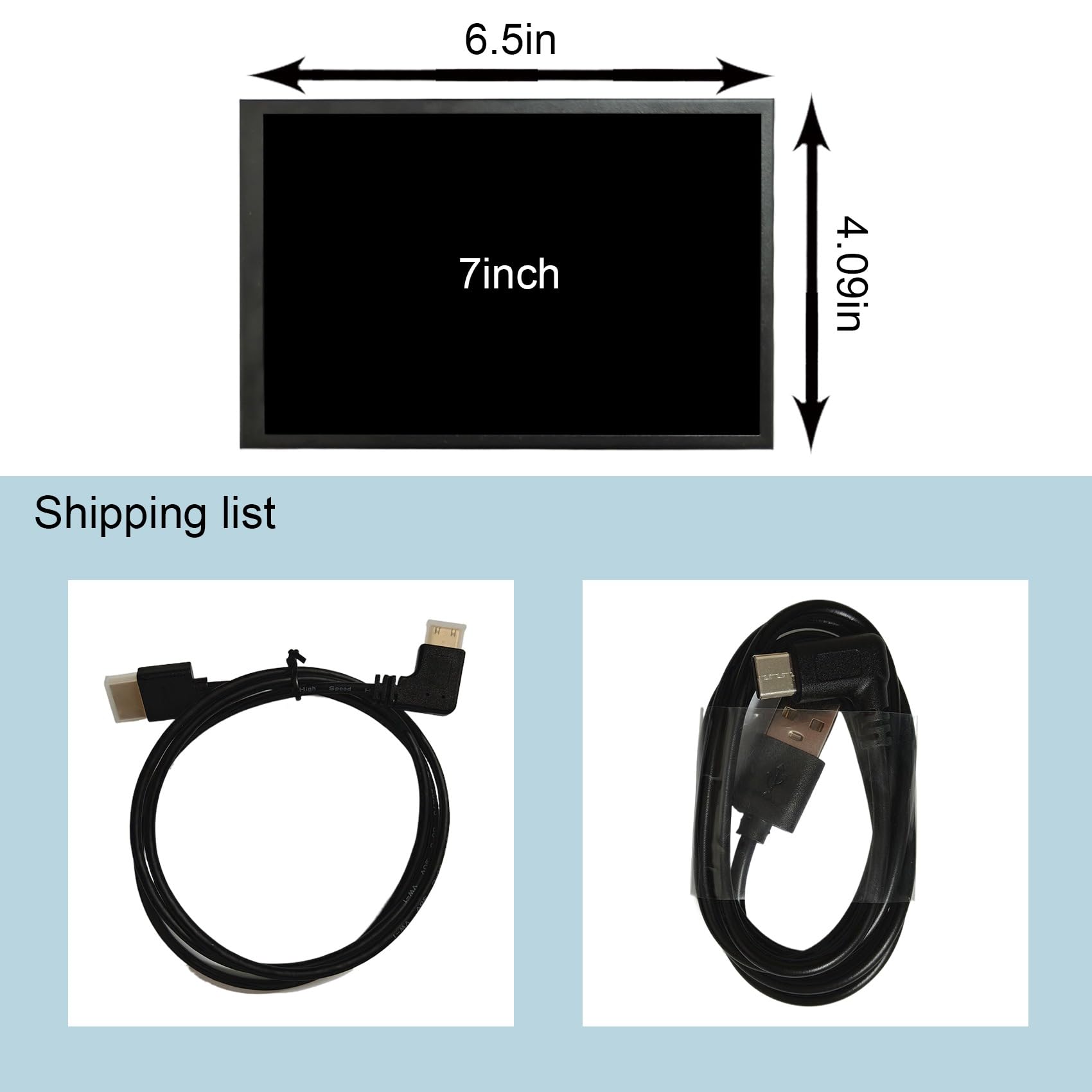 VSDISPLAY Monitor LCD IPS nero da 7 pollici 1280x800 350 nits | luminosità regolabile,metallo fori di montaggio da 75 mm