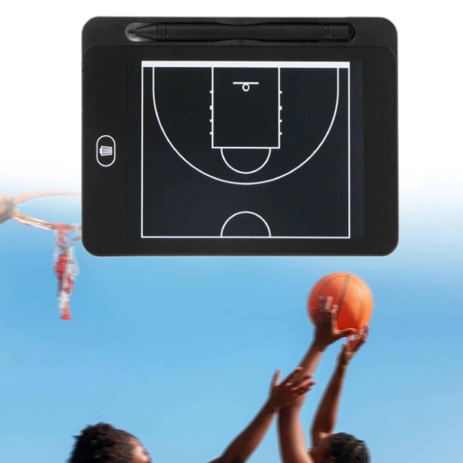 QSTDGVPW Electronic Basketball Coach Board,LCD Screen,Basketball Training Equipment Coaching Marker Board, 6.5inch