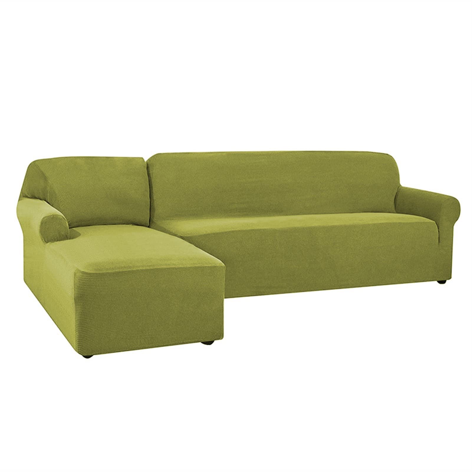 Funda de sofá en L elástica para solucionar el desgaste de su chaise longue de salón