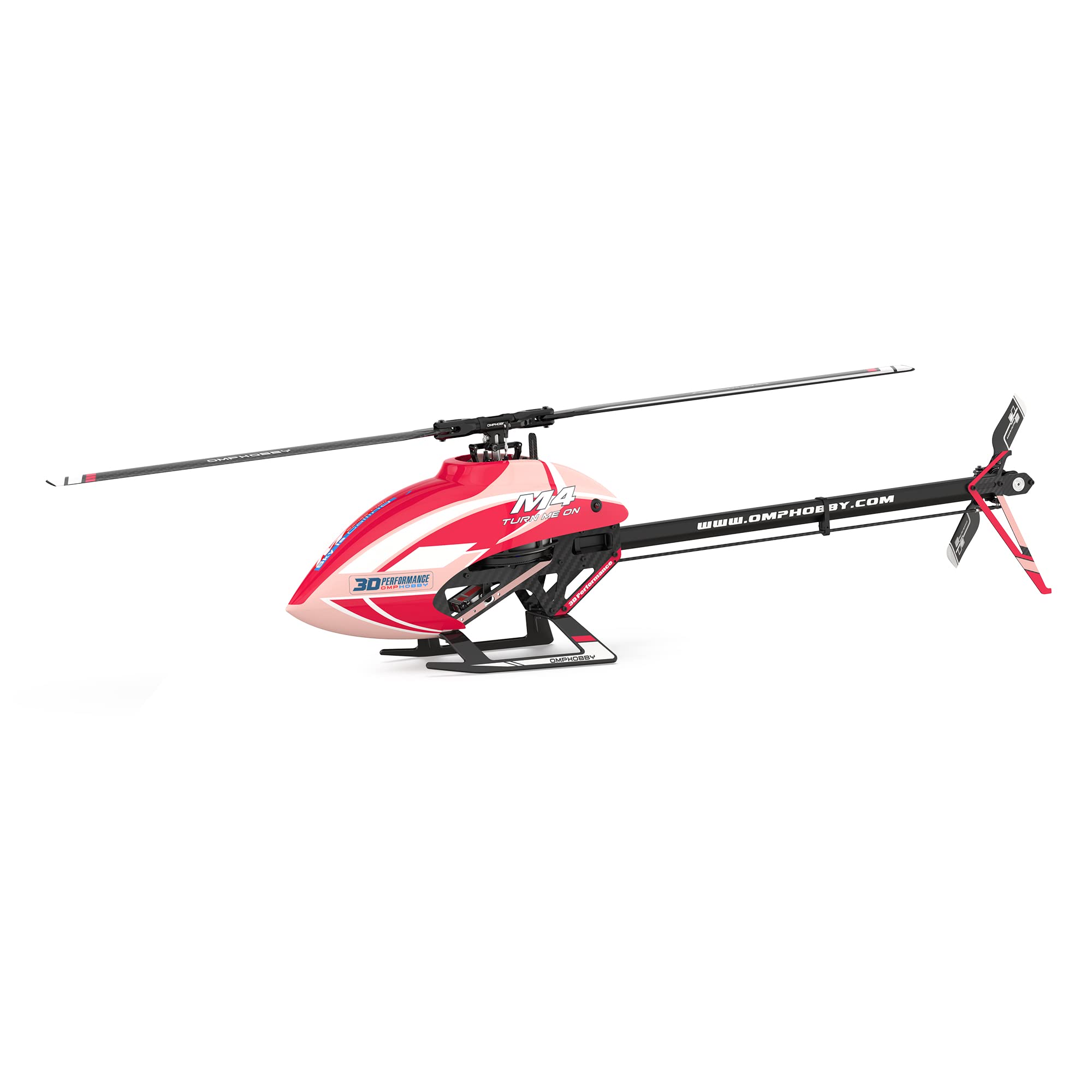 OMPHOBBY M4 RC Helicopter Model Kits for Adults, Dual Brushless Motors Direct-Drive 6 Channel Helicopter Drones Outdoor, 3D Remote Control Aircraft Kits Without Electronic Components-Magenta