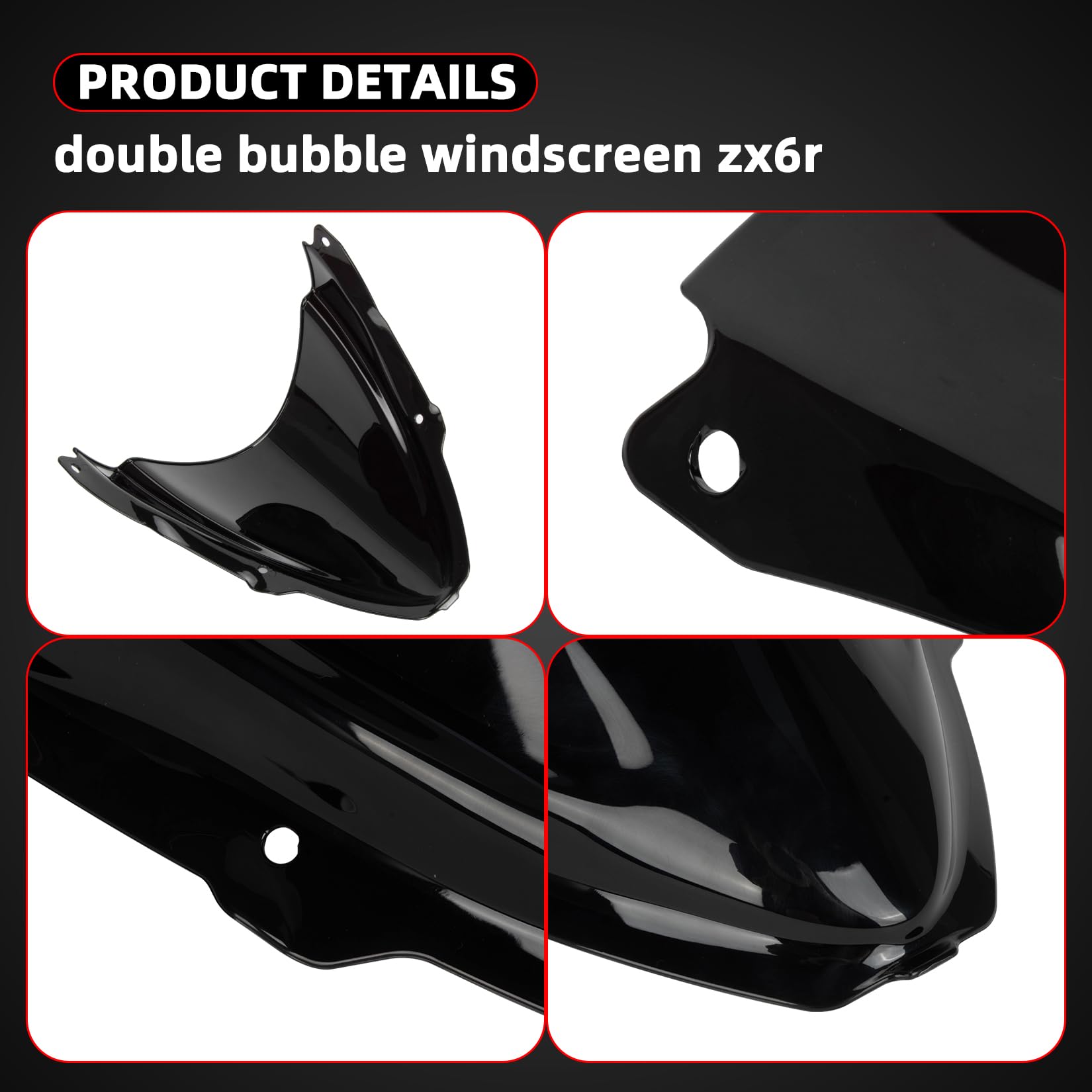 カラメル2 Amazon.com: PSLER ZX6R Windshield -Double Bubble Windshield
