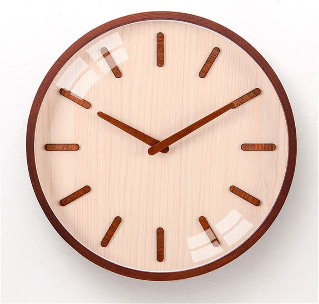 Horloge murale en bois silencieuse avec mécanisme quartz moderne précis