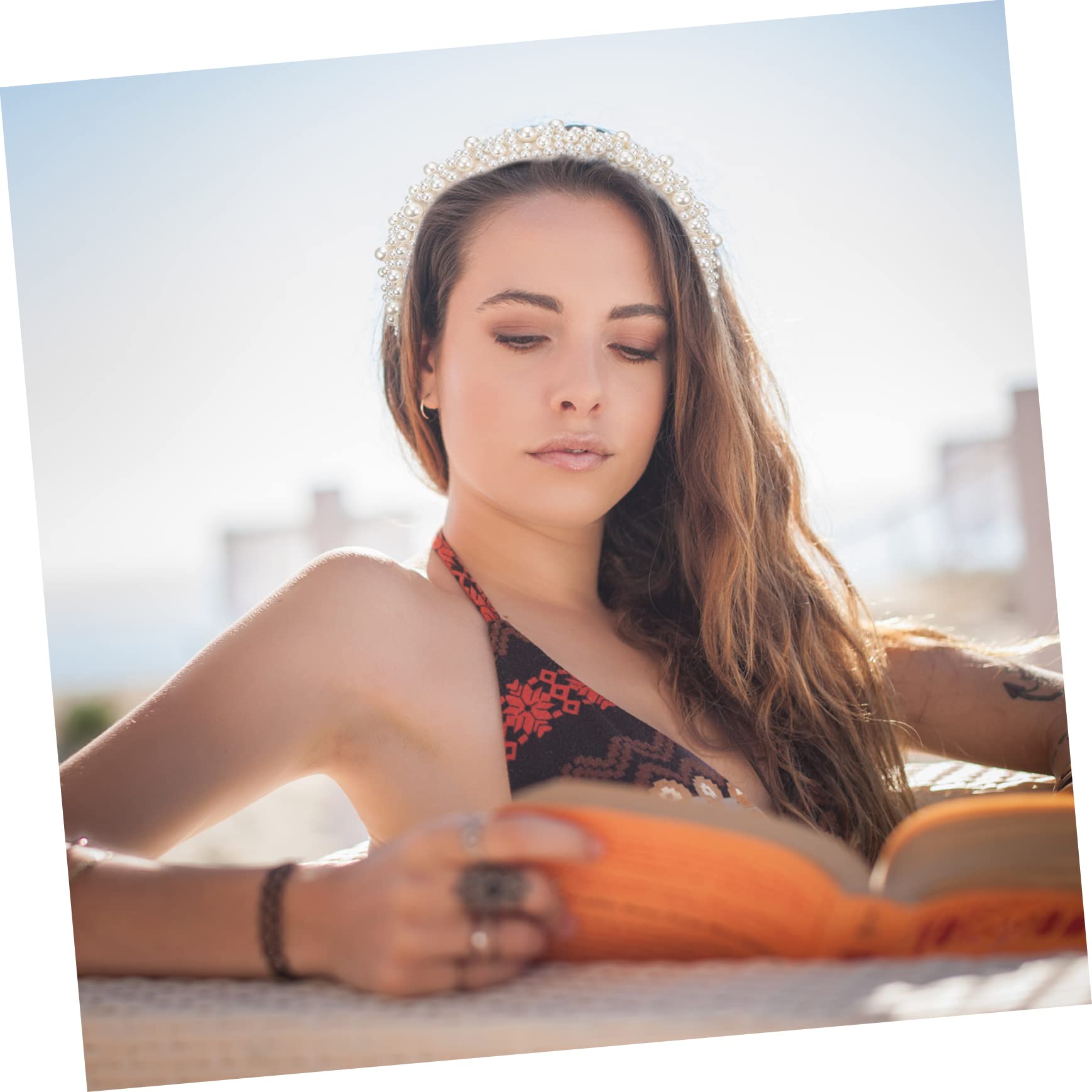 Diadema de Perlas de Espuma Ancha Perlas Grandes, 2 Piezas | Cintillos Pelo Mujer, Diseño Creativo de Perlas para Maquillaje y Adorno Diario