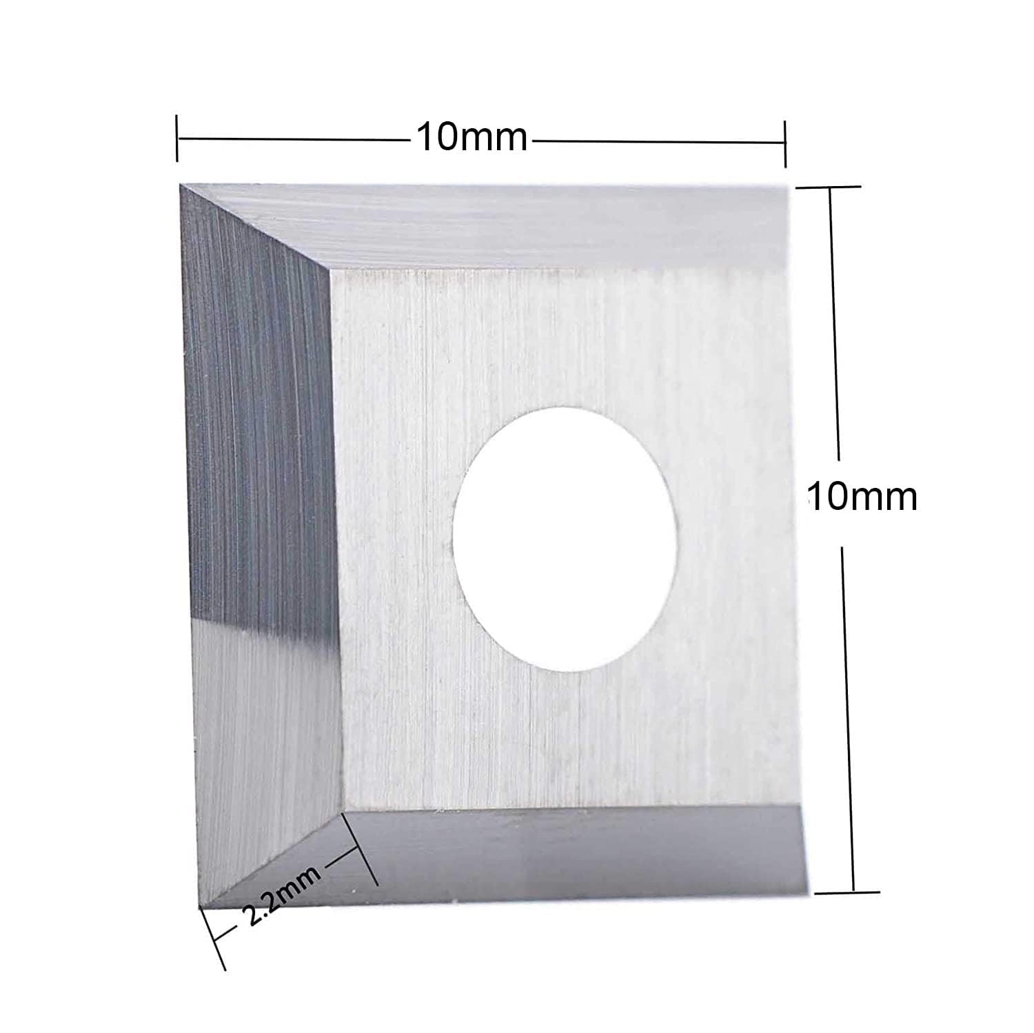 SpeTool 10-Piece Square Carbide Inserts 10mm x 10mm x 2.2mm with 30 Degree Cutting Angle For Surfacing Router Bits and Wood Lathe Tools - Image 3