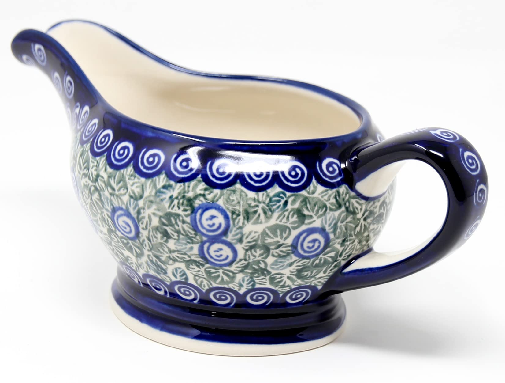Polish Pottery Gravy Boat 16 Oz. From Zaklady Ceramiczne Boleslawiec, Capacity 16 Oz.