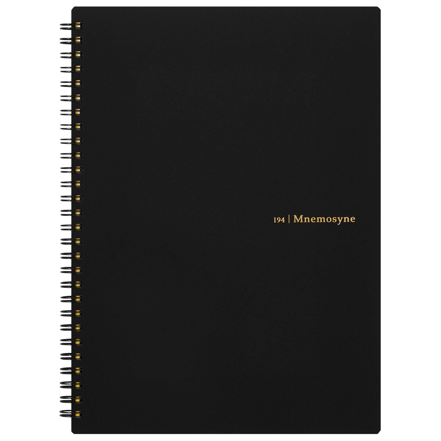 Maruman Mnemosyne Spiral Notebook, 160 Pages, B5 7.17"x10.12", 5mm Dot Grid | Professional Black Cover, Dotted Paper, Twin-Wire Bound To Lay Flat, Perforated Pages, For School & Office, Made in Japan