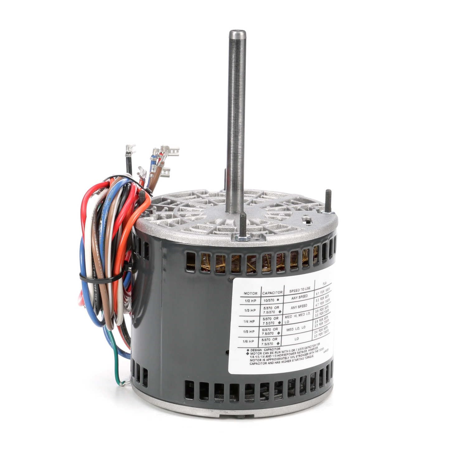 Marathon X033 48Y Frame Direct Drive Blower Motor, Single Phase PSC, Thru-Bolt Mount, Open Air Over, Shaft Dimension 1/2" x 5", 6.1 amp, 1/2 hp, 1075/4 RPM, 115V