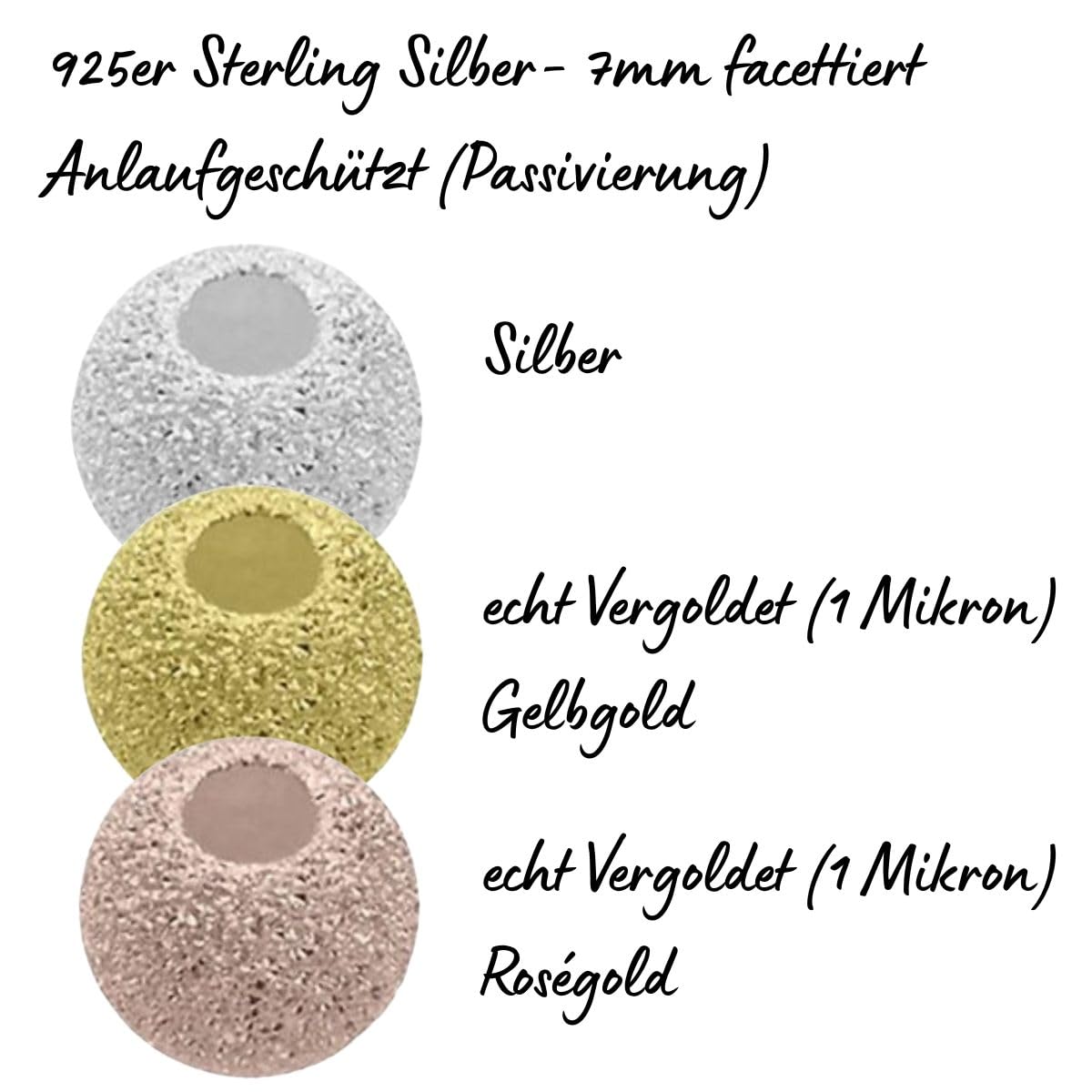 Kraftarmband Edelsteine 6 mm - Spiritueller Begleiter aus 3 verschiedenen Kraftsteinen, facettierte Sterling Silber Perle in Silber Gold oder Roségold - Support Armband - Handmade anpassbar