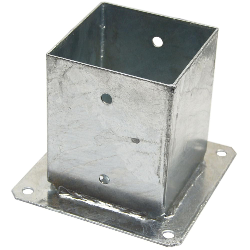 4U-Onlinehandel Aufschraubhülse Pfostenträger Pfostenschuh Hülse für Pfosten verzinkt 121x200mm