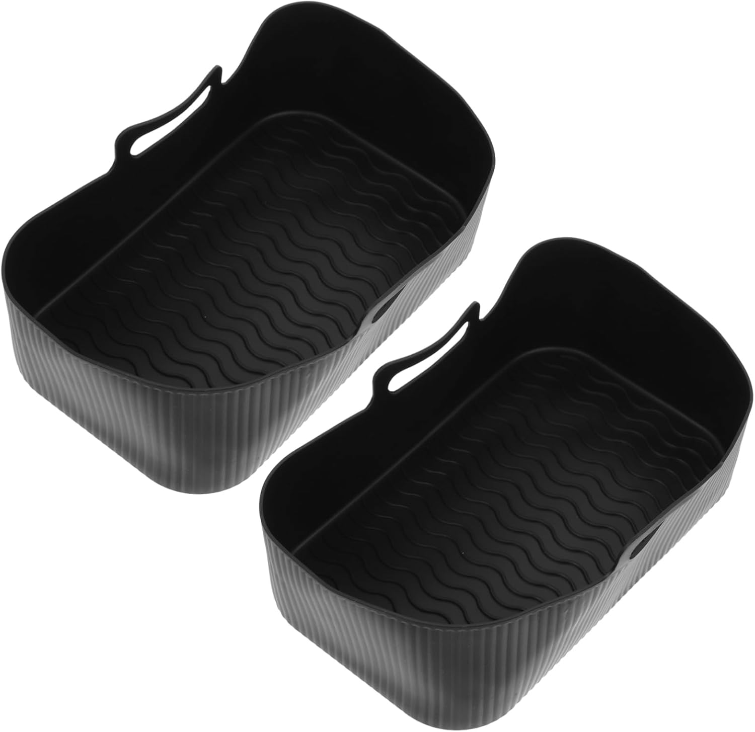 2pcs Silicone Bakeware Airfryer Air Fryer Silicon Pot Silicone Airfryer Liner Air Fryer Oven Tray Baking Tray Black 2pcs Silicone Bakeware Airfryer Air Fryer Silicon Pot Silicone Airfryer Liner Air Fryer Oven Tray Baking Tray Black
