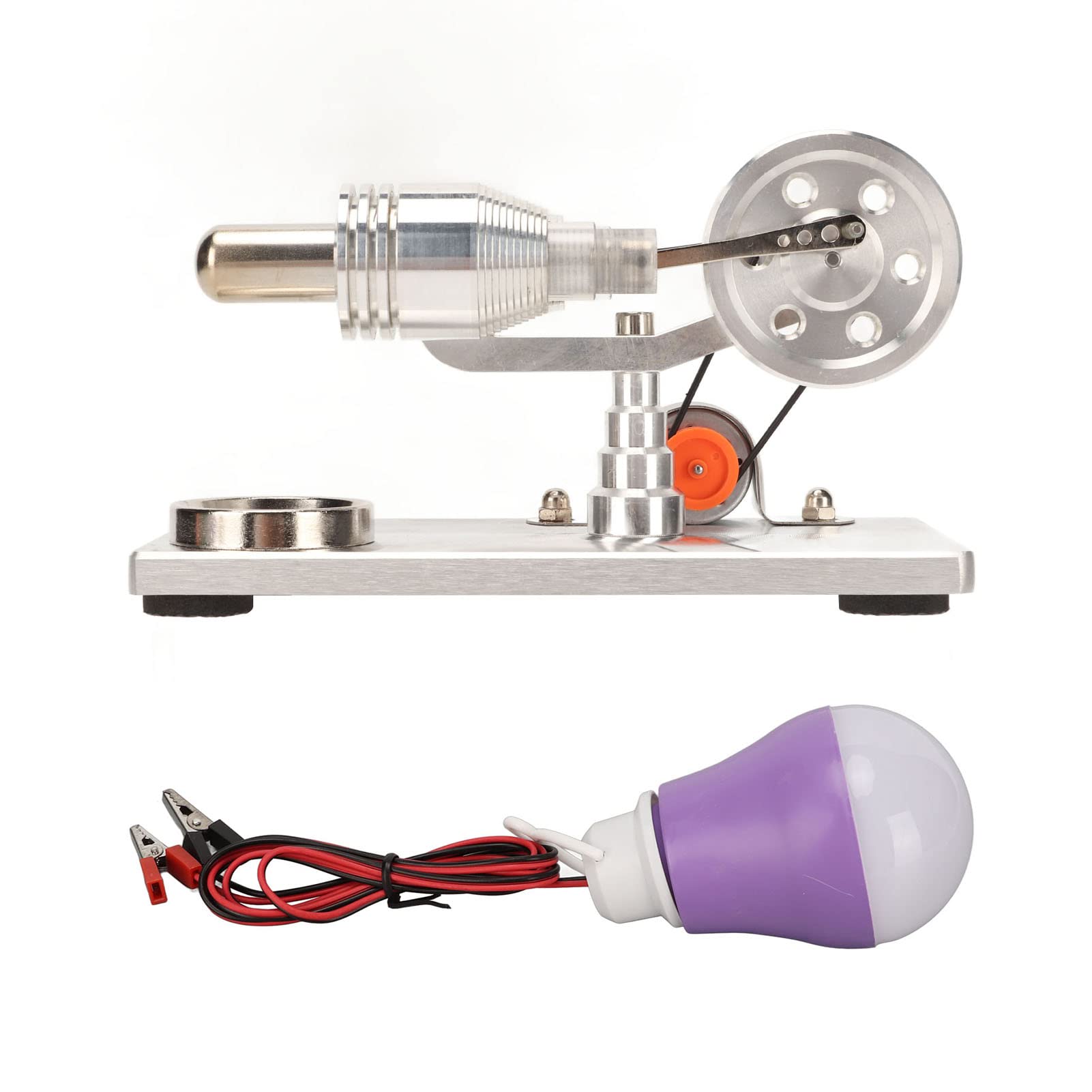 Alvinlite Motor Stirling De Aire Caliente, Generador De Energía En Miniatura, Generador De Energía Eléctrica, Motor De Ley con Lámpara para El Hogar, Regalo para Niños, Adultos, Artesanía, Orname