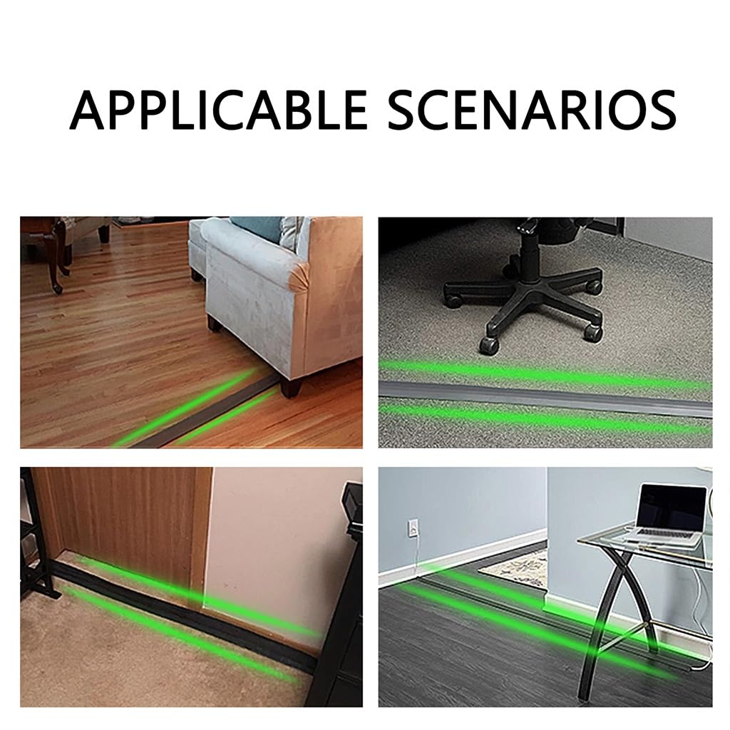Cable Coverfloor, Línea De Seguridad Amarilla, Ocultar, Almacenar El Protector De Cable De Alimentación De Suelo, Incluye Cinta Adhesiva De Doble Cara Acrílica(2m)