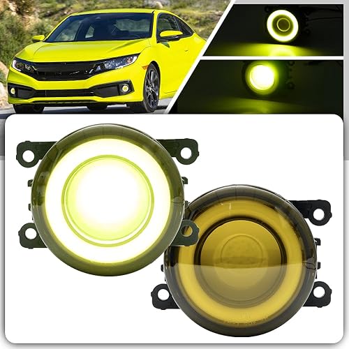 JDM - Conjunto de luz antiniebla LED para Honda Civic Accord 2012-2021, compatible con Pilot Civic tipo R FK8, súper brillante, 6000 K, luz DRL