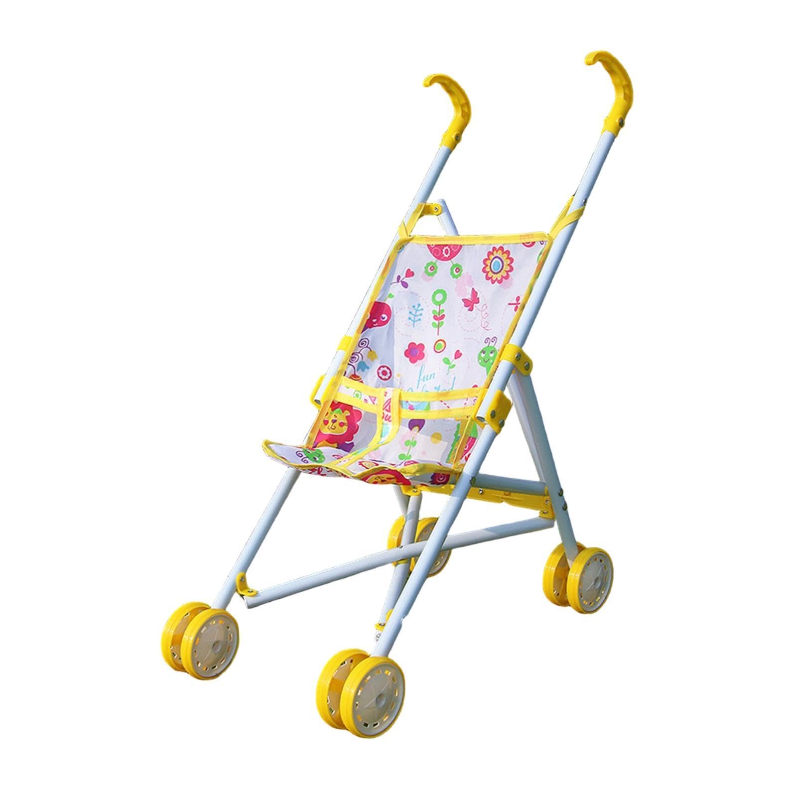 Sharplace Cochecito de muñecas para niños, Juguete de Cochecito de muñecas, Juego de rol para niños de 3 años, Amarillo