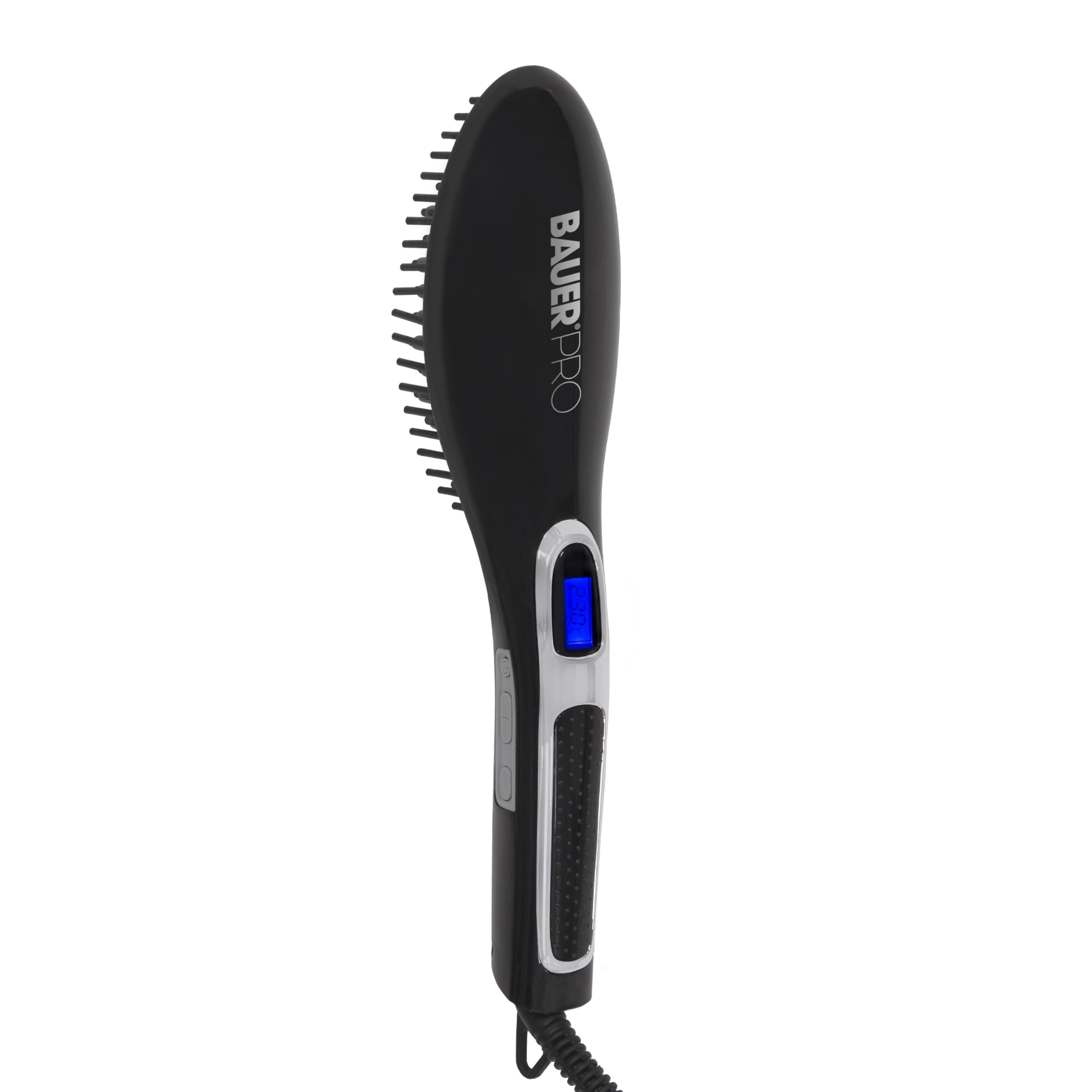 Margie Bauer Black Bauer Ceramic Hair Straightening Brush Quick Heat Straightener Comb Styler
