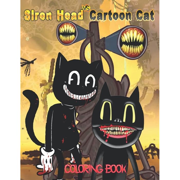 Buy Cartoon Cat Vs Siren Head Coloring Book: Interesting coloring book ...