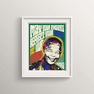 Nelson Mandela Pop Art Quote Portrait Print with His Famous Quote, UNFRAMED