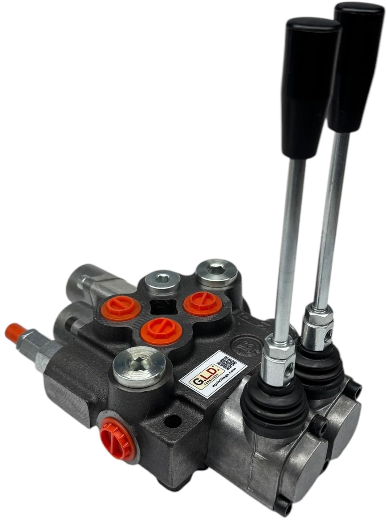 Distributore oleodinamico per trattore 2 leve -1 doppio effetto + 1 semplice effetto con blocco in tiro 3/8" 45 Litri 300 bar