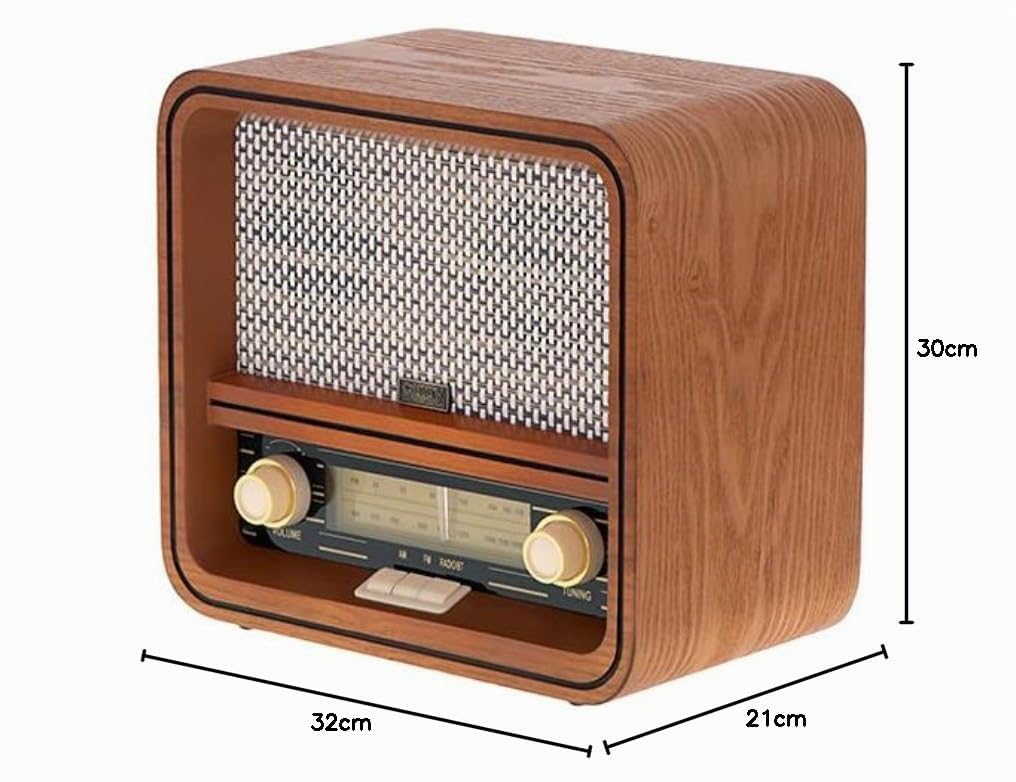 Camry CR 1188 Radio Rétro avec Boîtier en Bois, AM/FM, Nostalgique avec Bluetooth, Port USB, Vintage de Cuisine avec Échelle de Fréquence