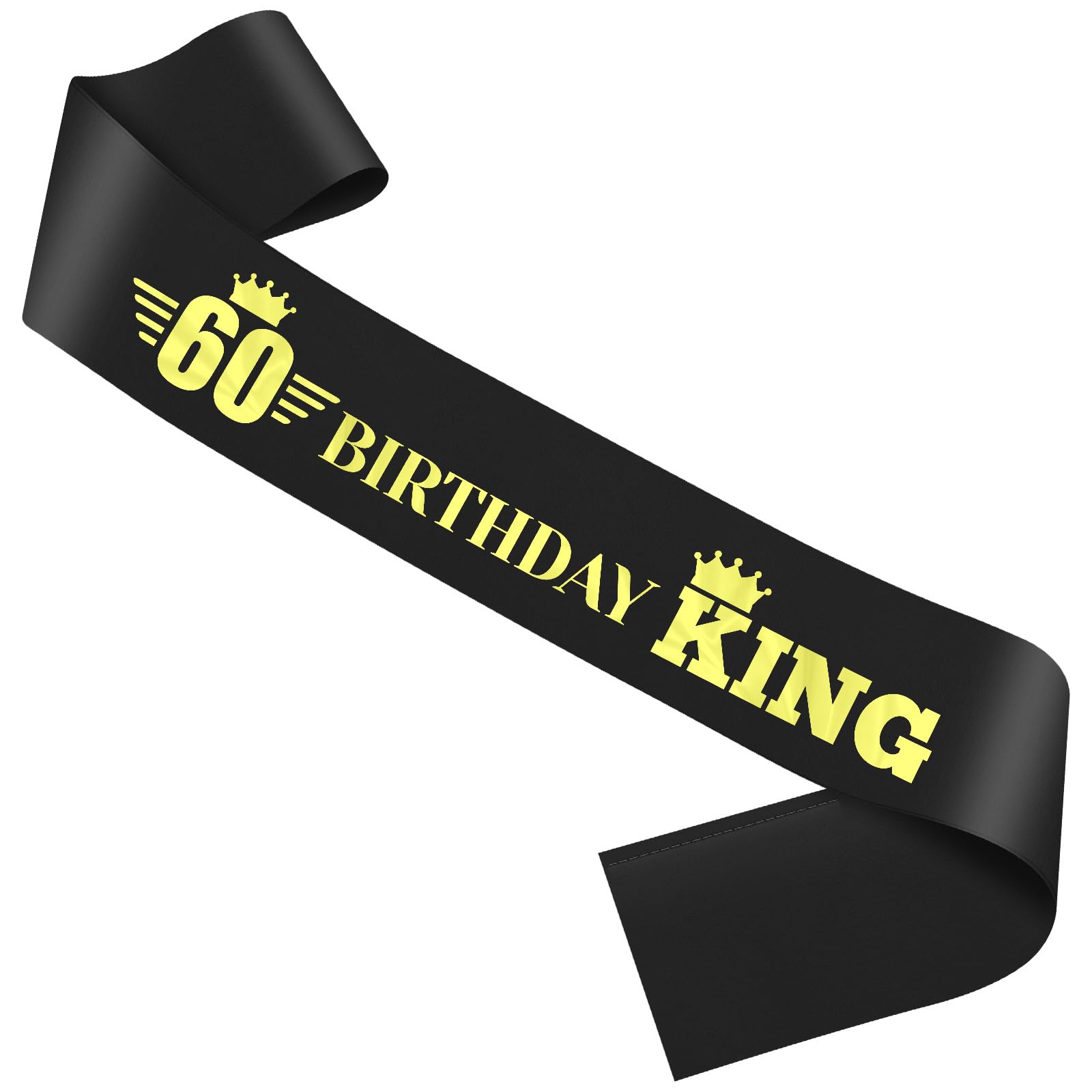 60th Birthday Sash for Men 60th Birthday Party Gifts for Him Gold Foil Lettering Black Sash 60 Years Old Gifts for Dad Grandpa Husband Coworker Turning 60 Year Old Gift Party Decorations Sashes