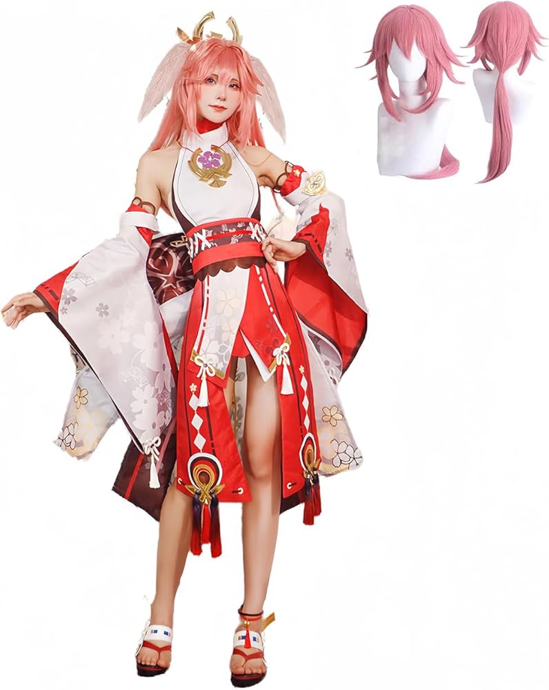 原神　八重神子　コスプレ衣装フルセット Amazon.co.jp: 豪華版 八重神子 コスプレセット 原神 げんしん