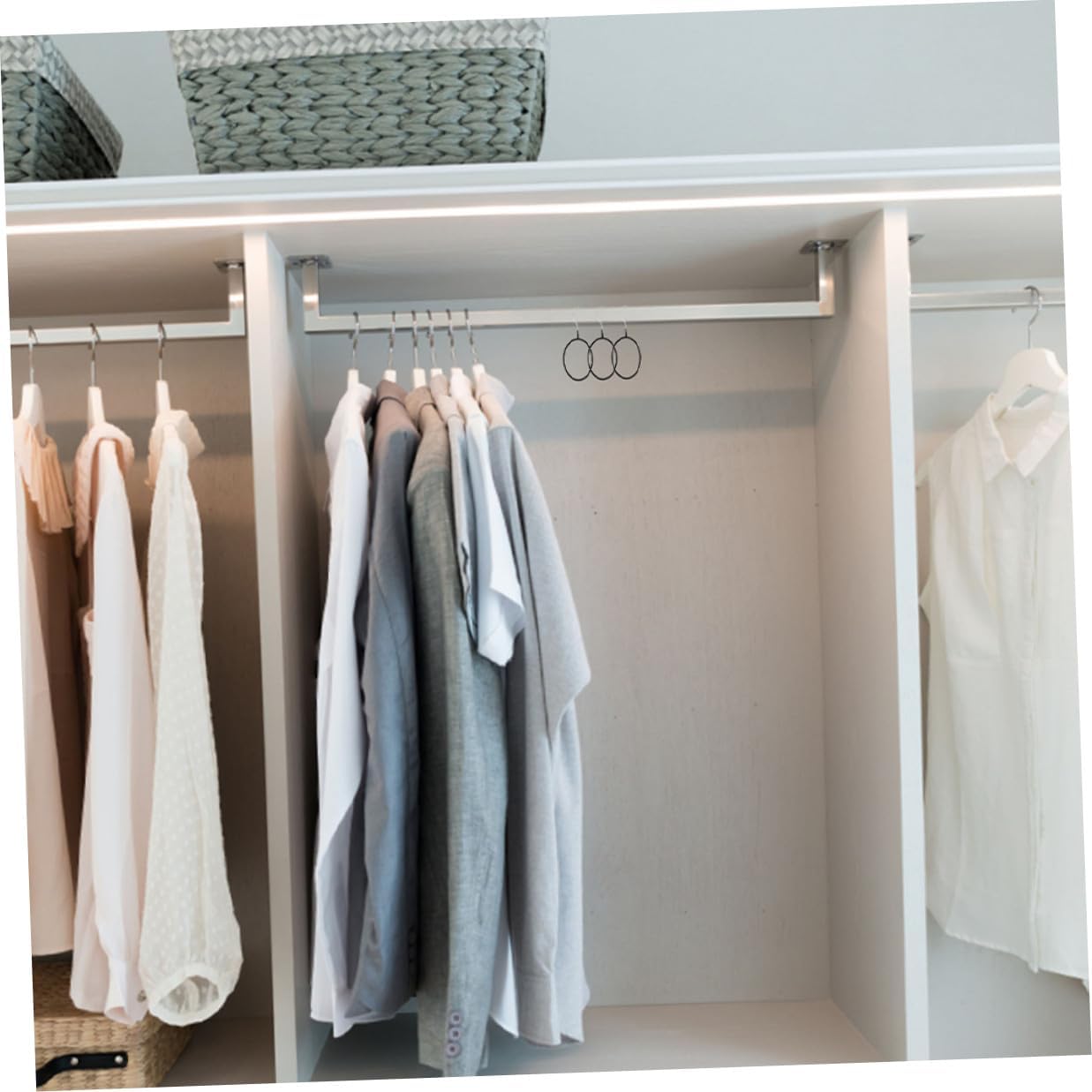 10pcs Large Black Scarf Ring Hangers Iron Scarf Organizer with Hook for Closet Storage and Belt Holder Rack
