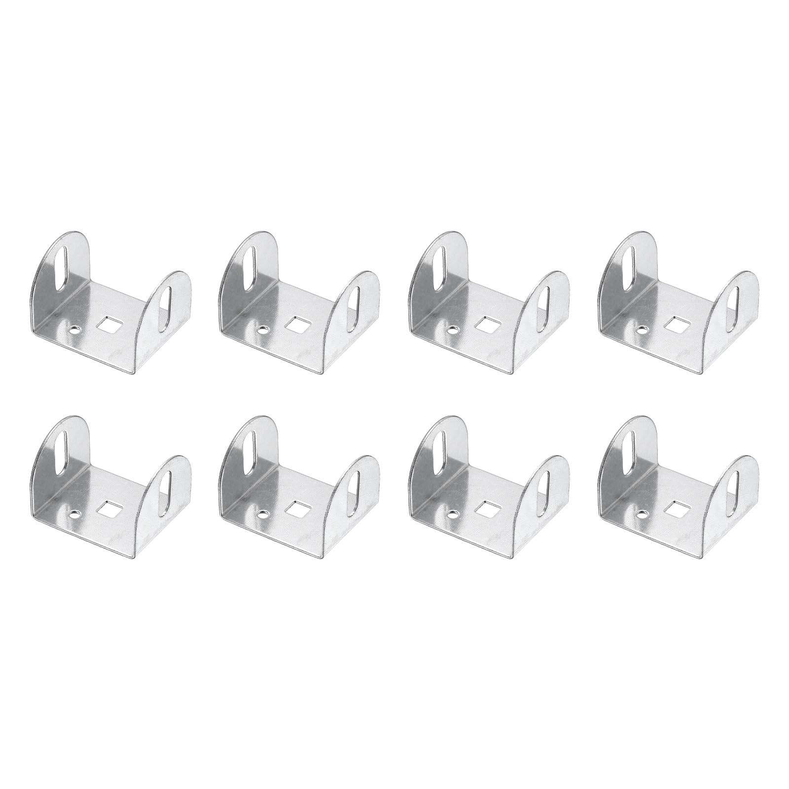 sourcing map 8 Pcs U Bracket for 1.77" Panels, 54 x 45 x 37mm Metal U Shaped Fasteners Brackets for Guardrail or Partitions Connection, Silver โ image 1