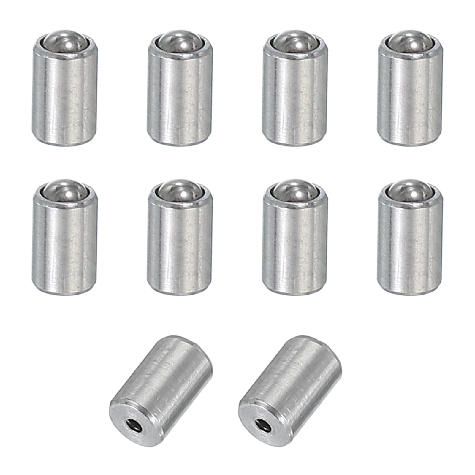 PATIKIL 10 Pcs Ball Plungers 304 Stainless Steel Ball Point Spring Plungers Cabinet Ball Catch Latch Catcher for Door Closet Drawer (2x3mm)