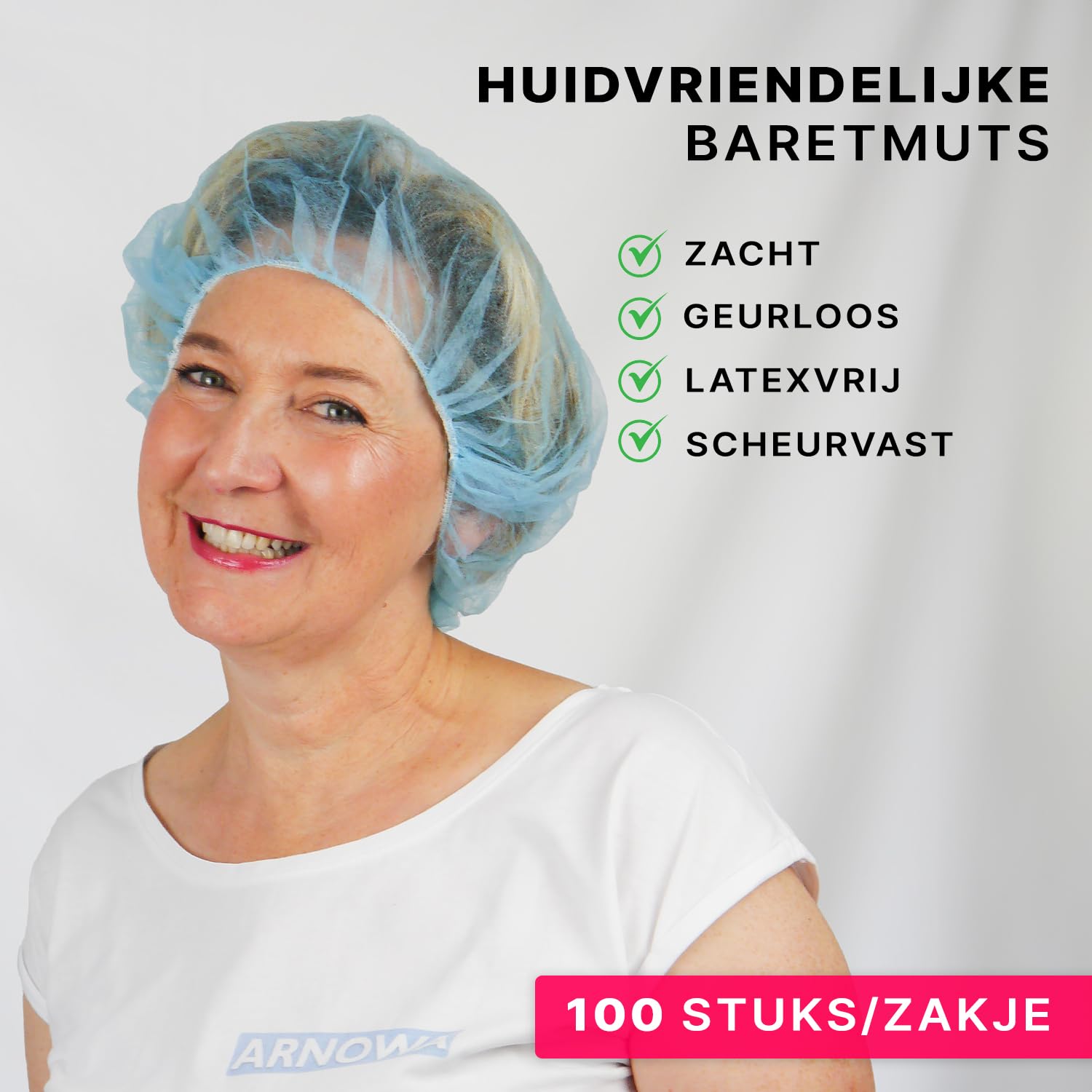 1000x ARNOMED baretmutsen blauw, haarnet 52 cm omtrek, operatiemuts van non-woven stof, operatiemuts wegwerp, haarnet voor keuken en tandarts, haarnetjes doktersaccessoires, operatiemuts unisex