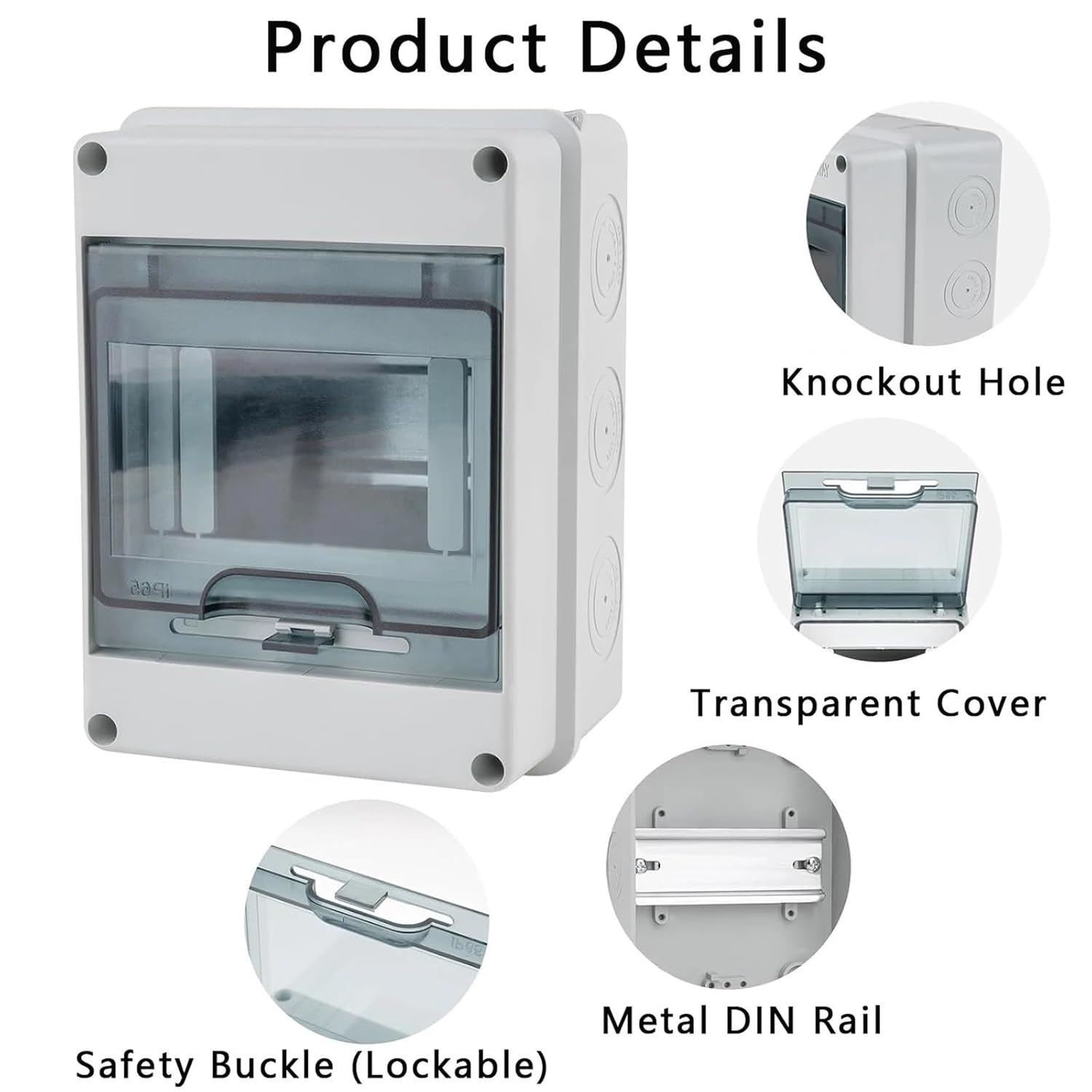 HL Series Junction Box 5/8/12/15/18/24WAY Plastic Outdoor Electrical IP65 Waterproof Distribution Box Circuit Breaker Switch Box(5WAY)