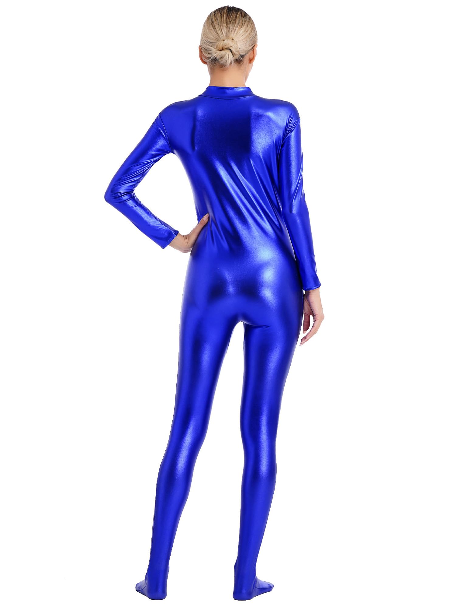 Alvivi Mujer Body Ajustado Manga Larga Monos Completos de Gimnasia Ritmica Leotardo de Patinaje Artistica Maillot de Danza Ballet Jumpsuit Bodysuit