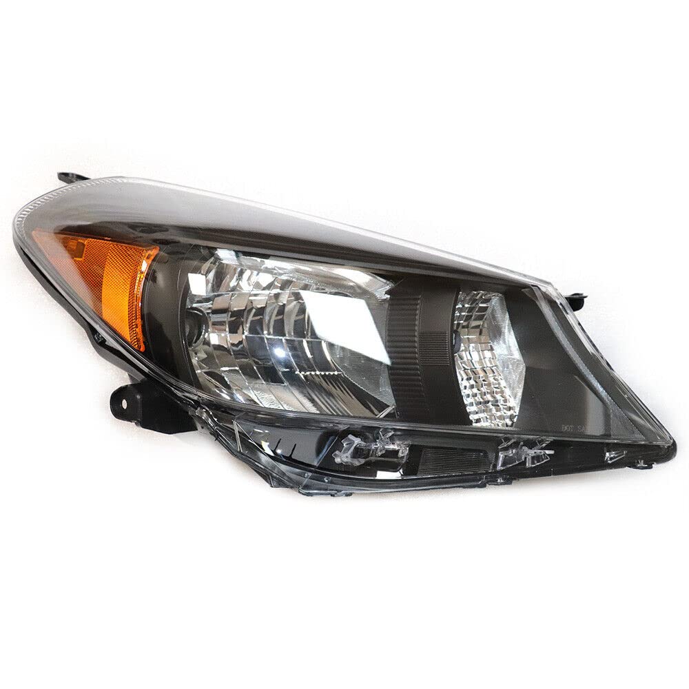 Headlight Set Assembly Fit for Toyota Yaris/Vitz 2012 2013 2014, Direct Replacement Hatchback Model Headlamp, Passenger Side (Right) -Black Background