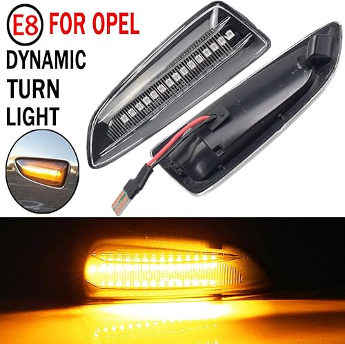 Miniatura 5 de Lámpara de señal de giro LED para guardabarros delantero compatible con Opel Astra J Astra J K Zafira C Insignia B Grandland X (cristal)