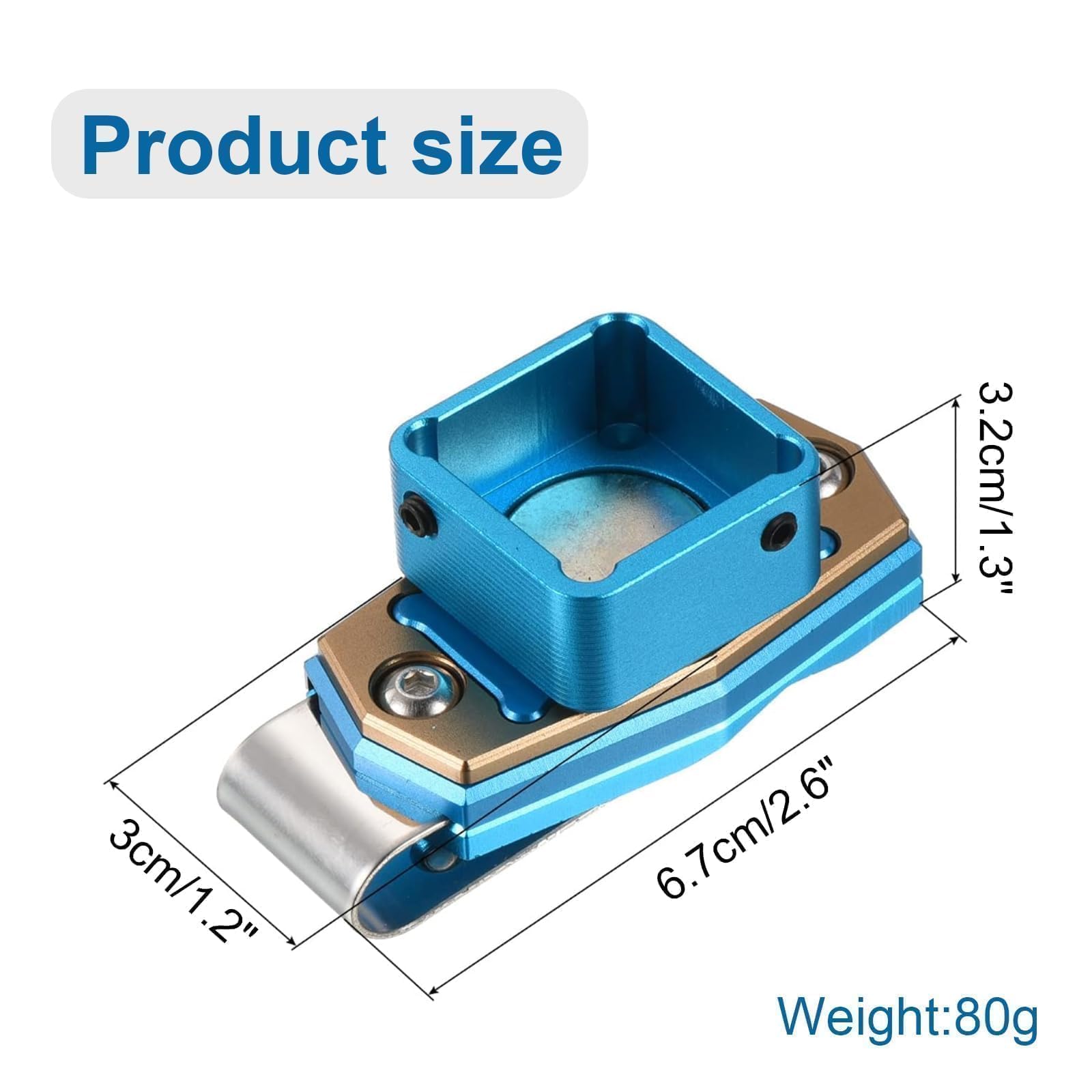 HARY Supporto magnetico per gessetti da biliardo, porta gessetti da biliardo blu, in lega di alluminio, con clip per cintura, resistente, per stecca da biliardo e accessori sportivi