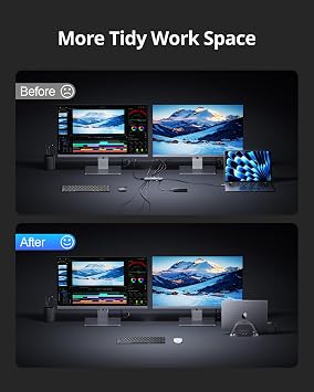 4URPC MacBook Pro Docking Station Dual Monitor 4K@60Hz with 100W Power Adapter, USB C Docking Station Vertical Stand for MacBook Pro/Air with 2 HDMI, USB 3.0, SDµSD, Ethernet, Audio