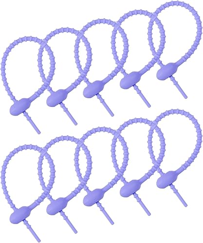 MECCANIXITY Paquete de 12 bridas de silicona reutilizables de 6 pulgadas para el hogar, oficina, cocina, organizador de bolsas de alimentos, gestión