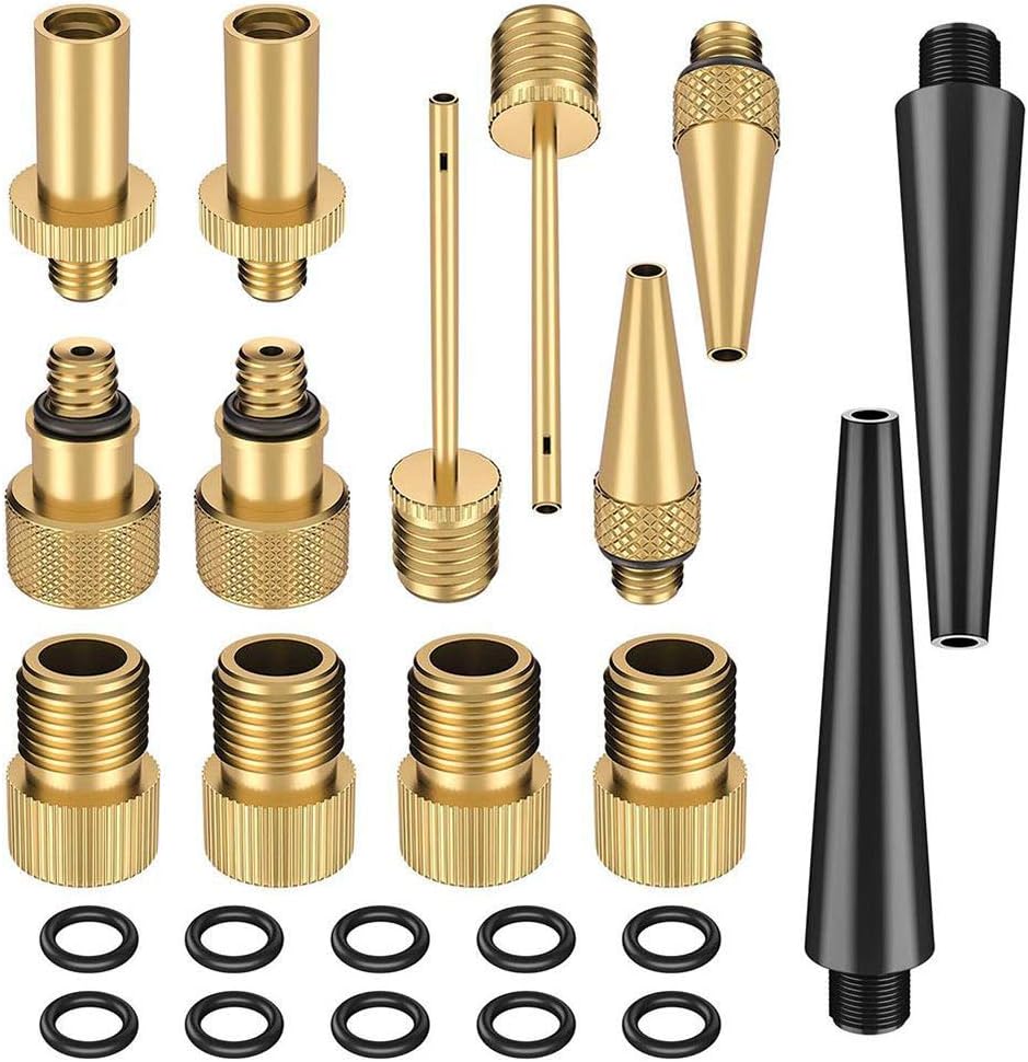 24 Pcs Bicycle Valves Adaptor Kit Bike Tube Pump Needle Nozzle Adapter Car Pump Portable for Balloons Basketballs Bicycle Tires Inflatable Toys