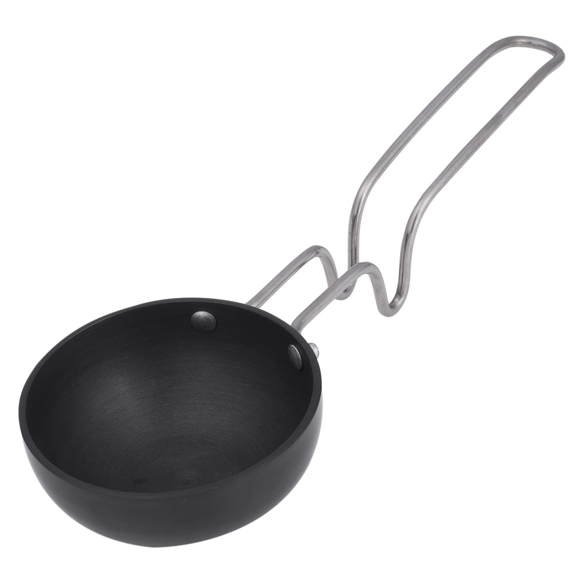 Colourtales Aluminium Hard Anodized Small Tadka Pan (Size- 10 cm Dia) -Black