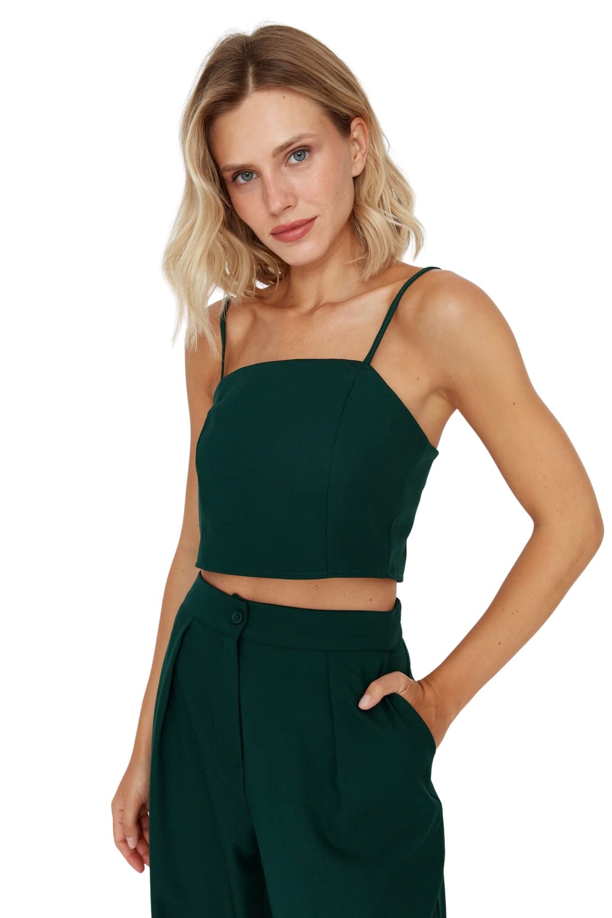Trendyol Women's Grün Blouse - Green - Crop