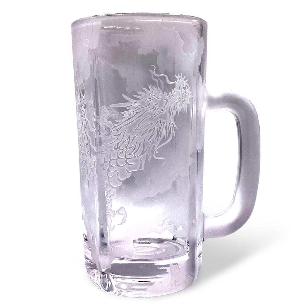 Amazon.co.jp: 昇龍 アートグラス 彫刻 ビールジョッキ 特大サイズ